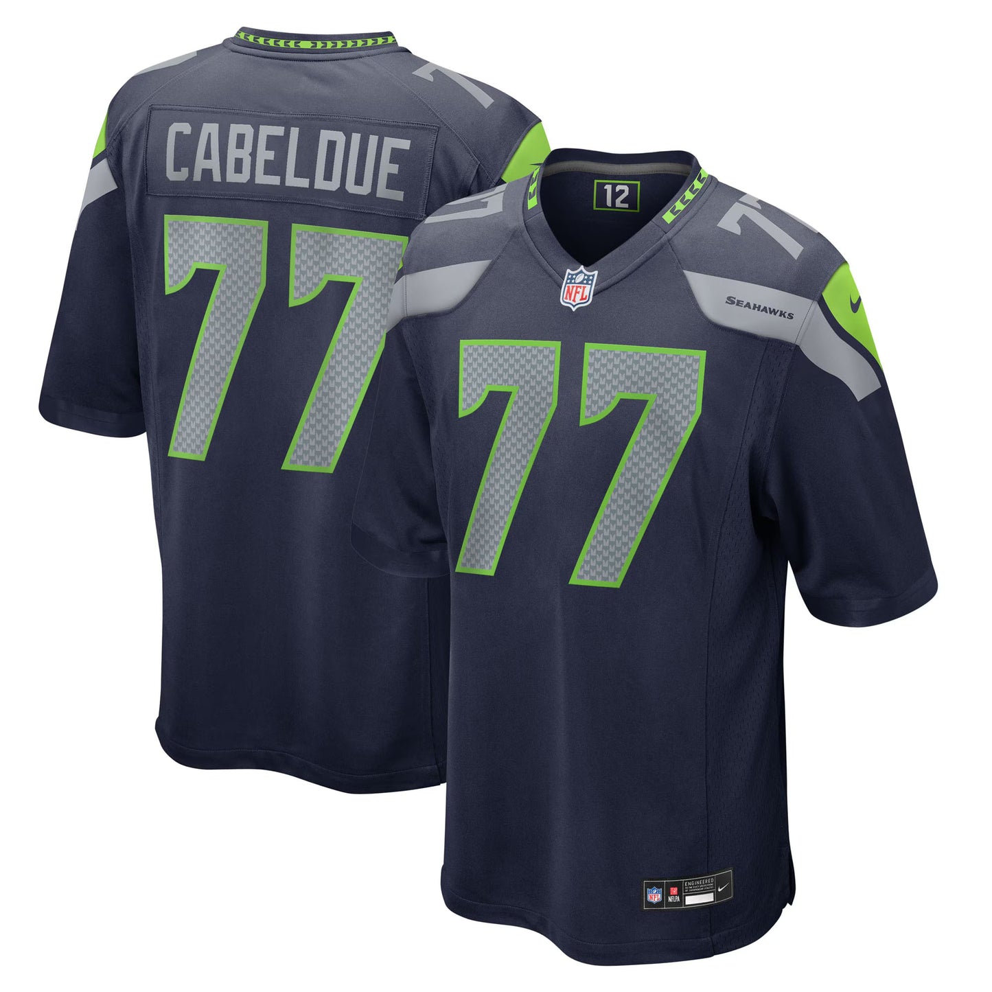 Seattle Seahawks Bryce Cabeldue College Navy Team Game Jersey