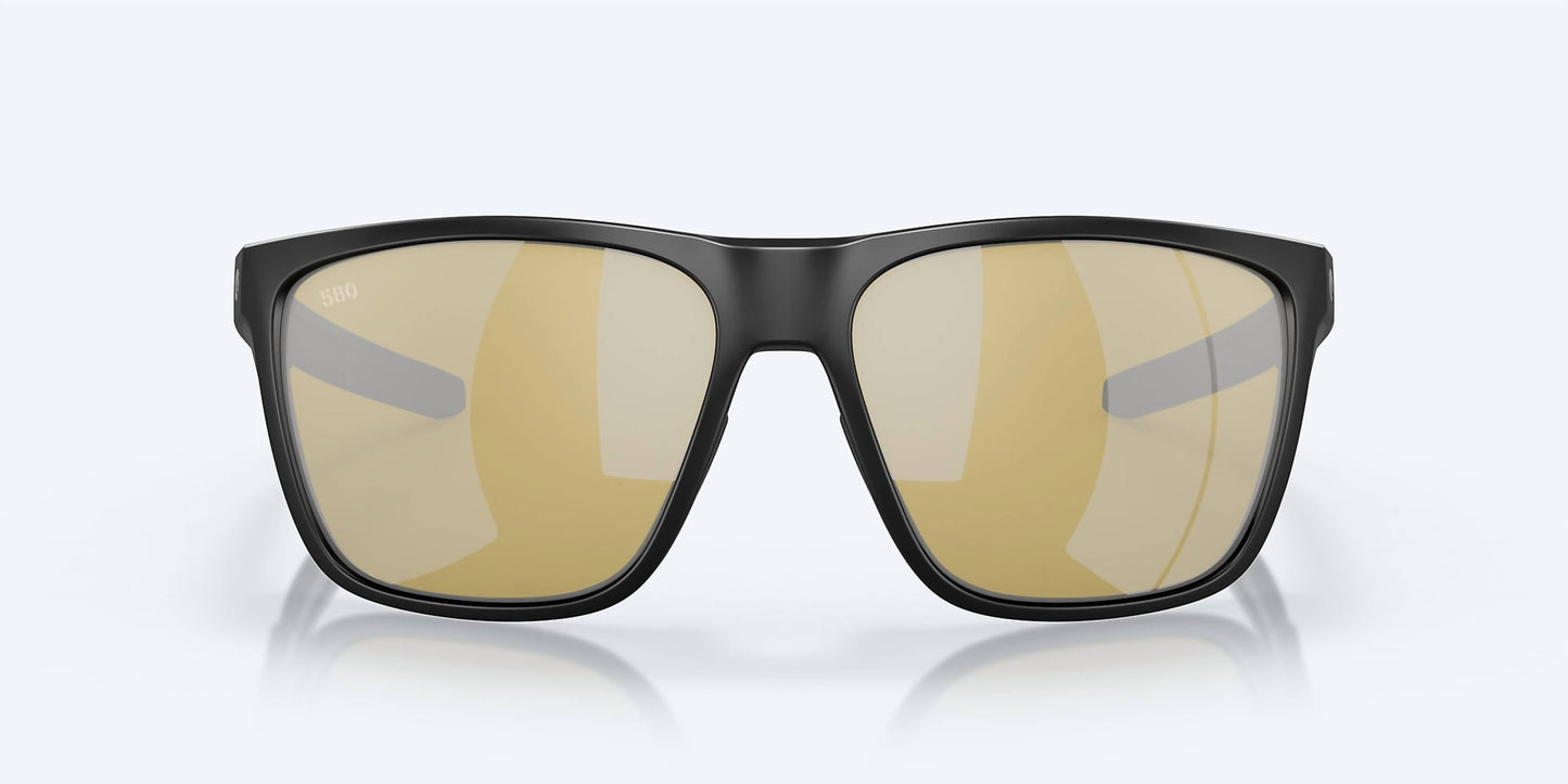 Men's Ferg Xl Square Polarized Sunglasses In Matte Black/sunrise Silver Mirror