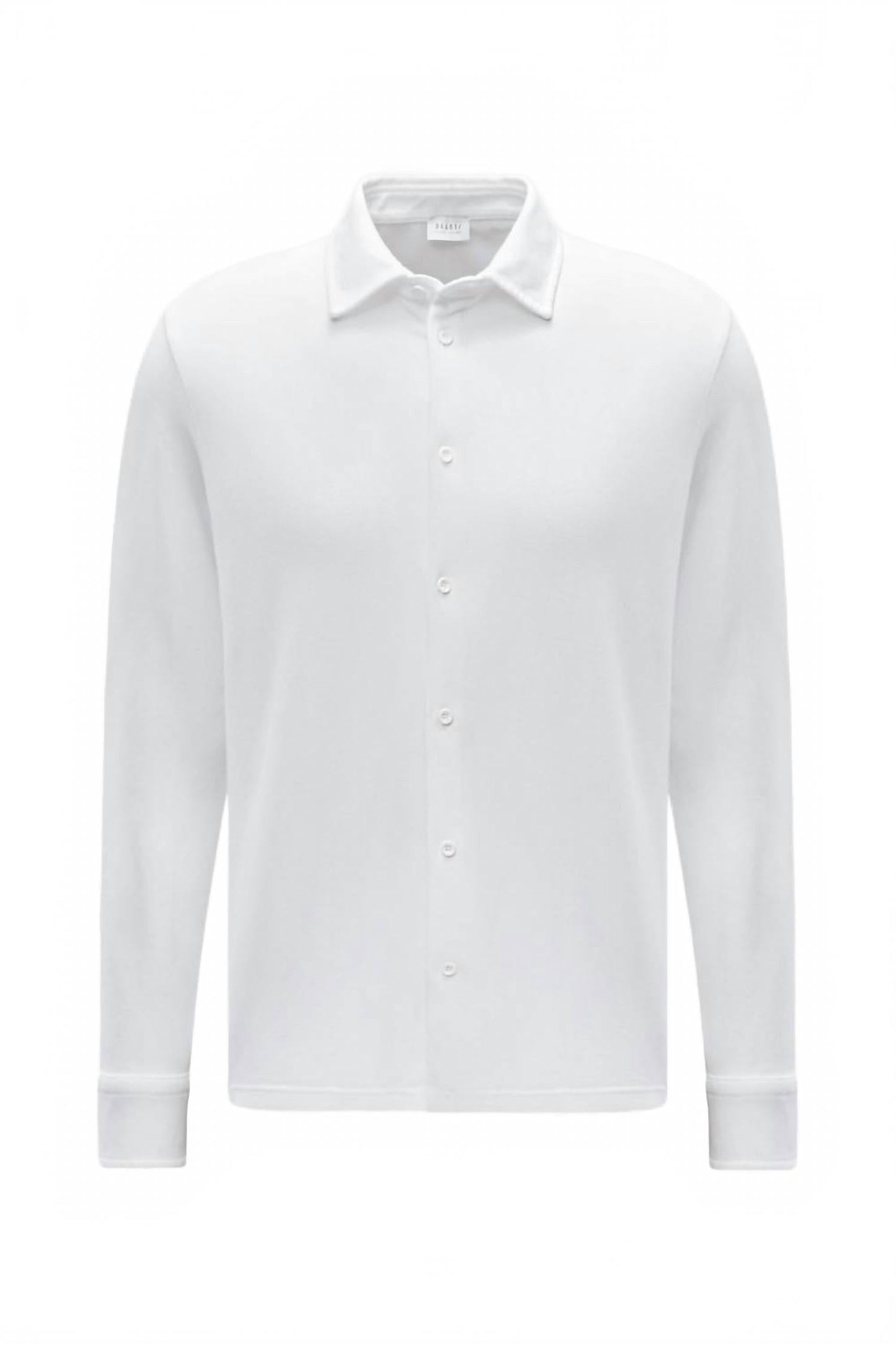 Men's Pique Long Sleeve Shirt In White