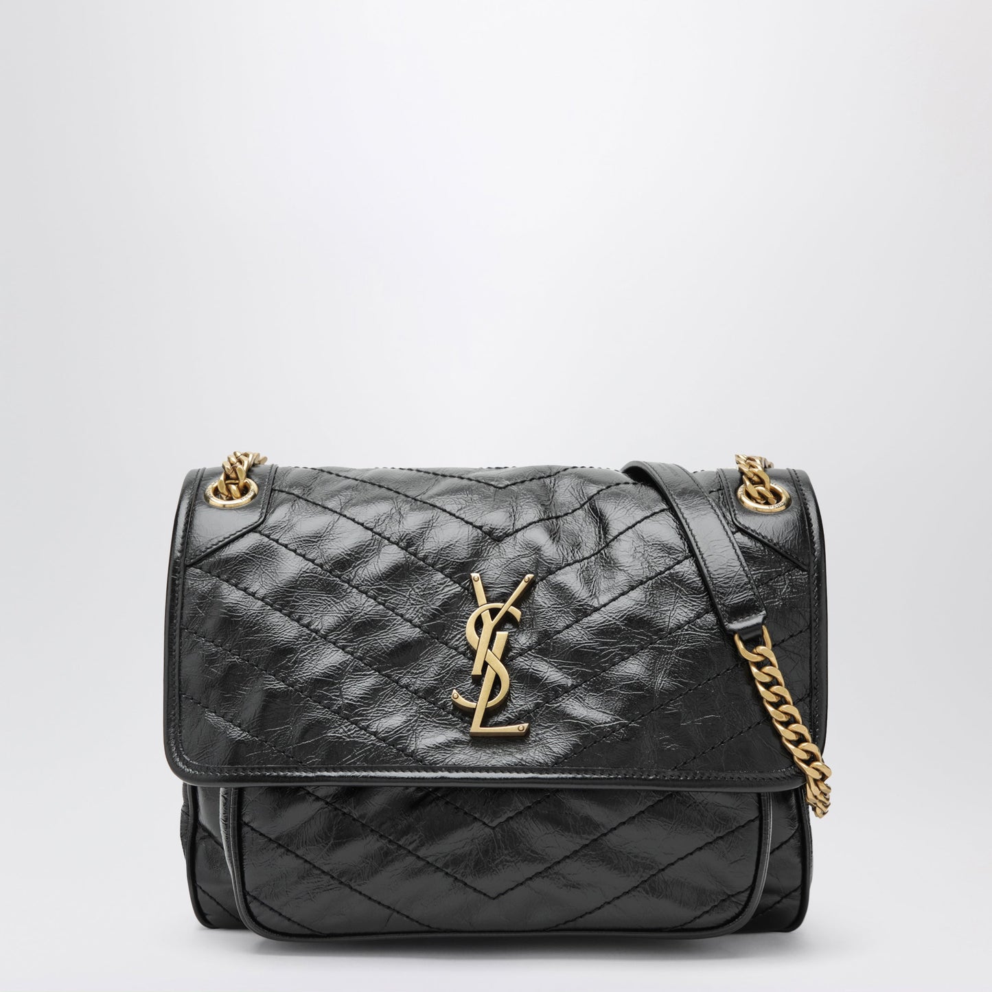 Saint Laurent Niki Medium Vintage Leather Bag In Black Women