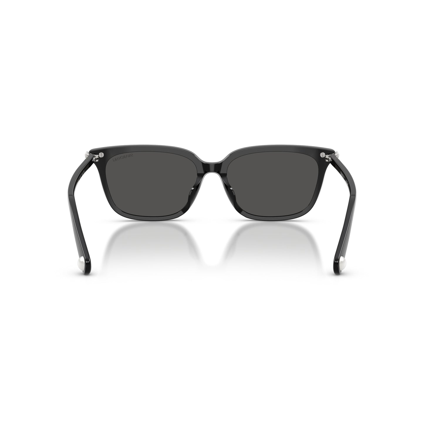 0Sk6064D Rectangular Black Acetate Sunglasses with Crystal-Embellished Hinges
