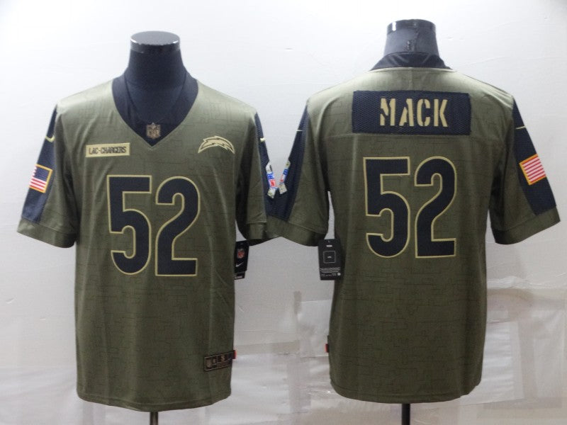 Men's Los Angeles Chargers Khalil Mack #52 Brown Game jersey