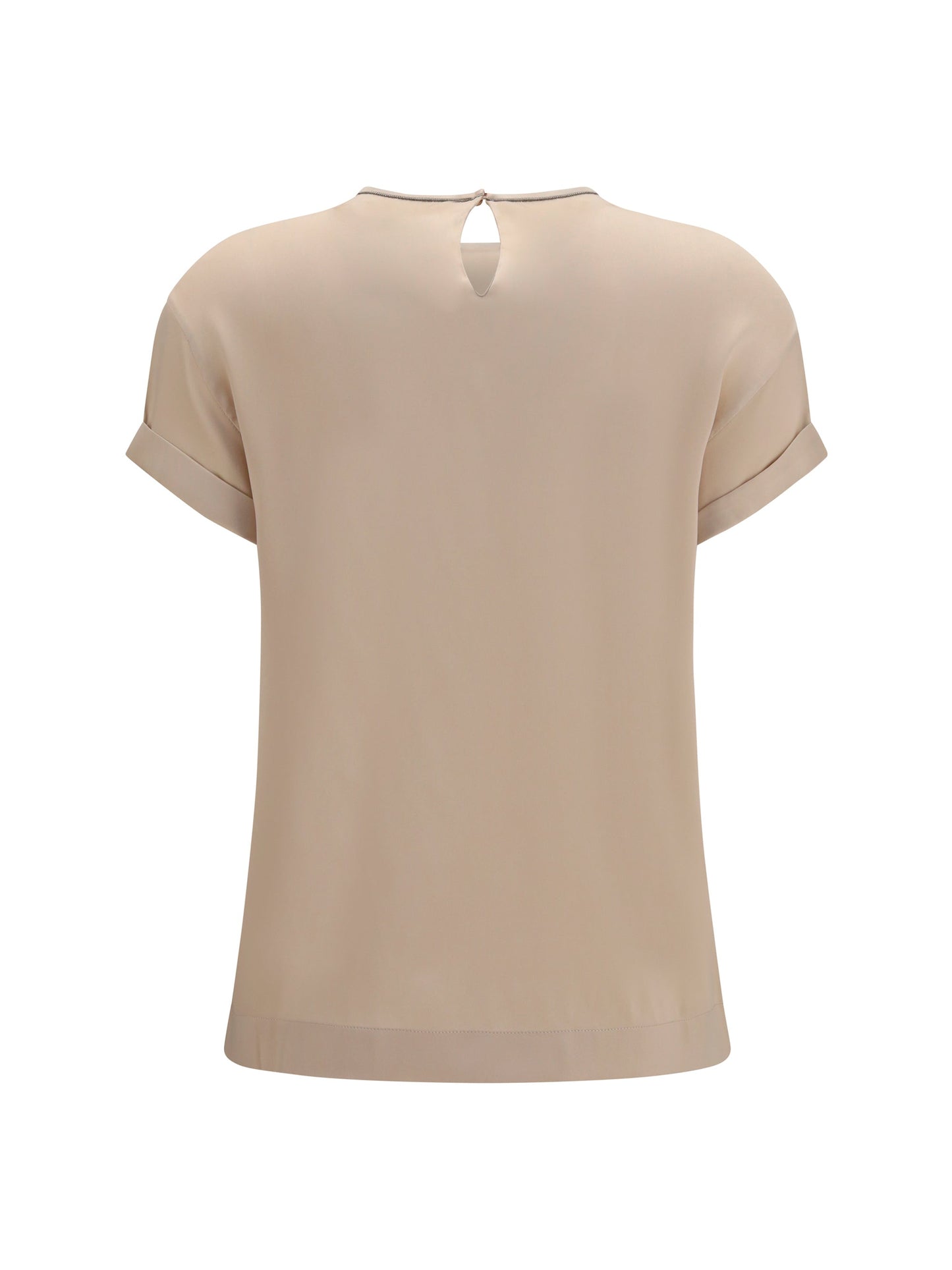 Brunello Cucinelli Women Silk Blouse With Monili Chain
