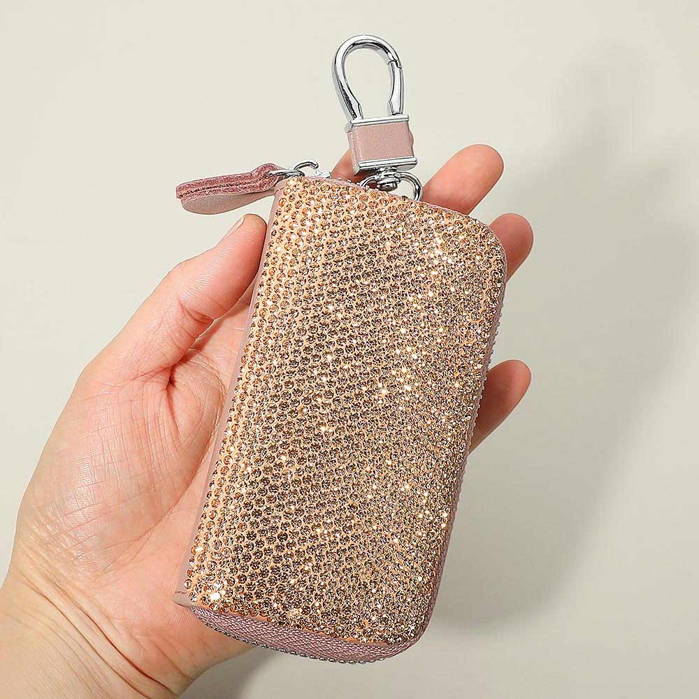 Bling Faux Leather Key Wallet