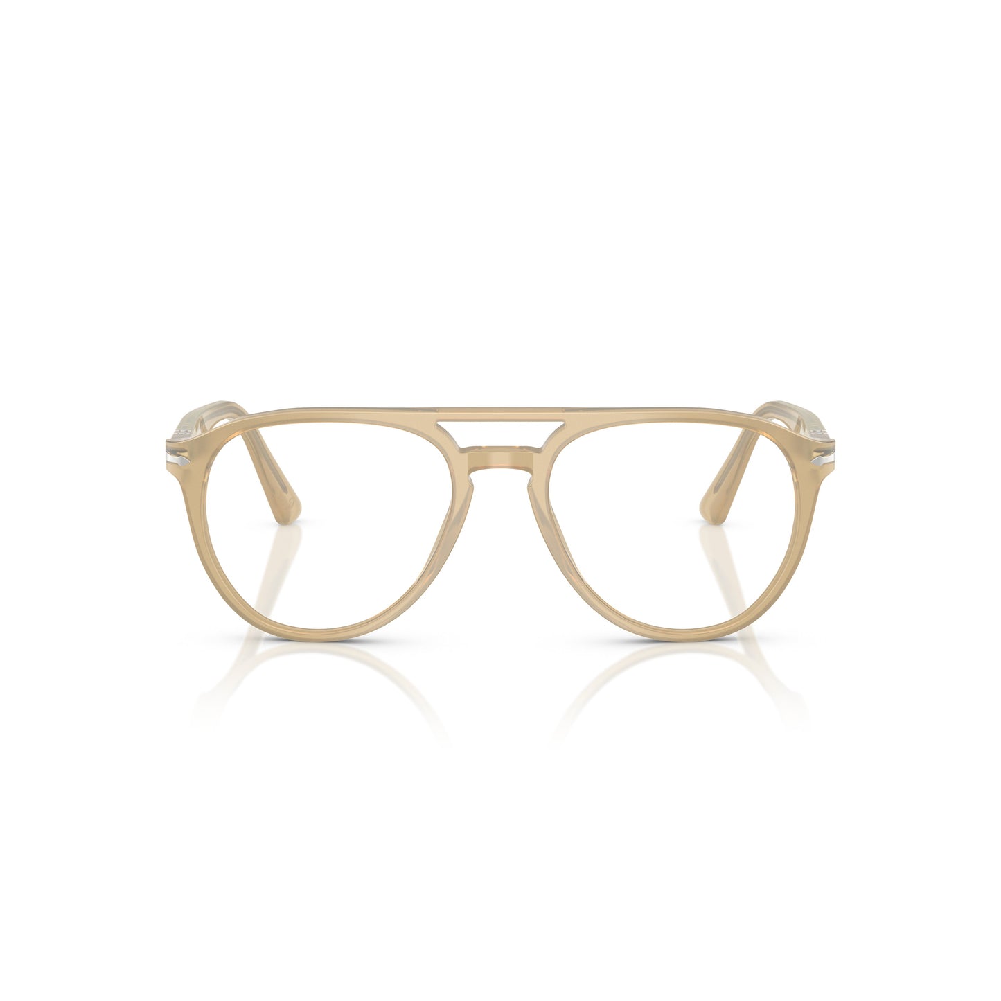 Translucent Beige Acetate Aviator Eyeglasses With Double Bridge