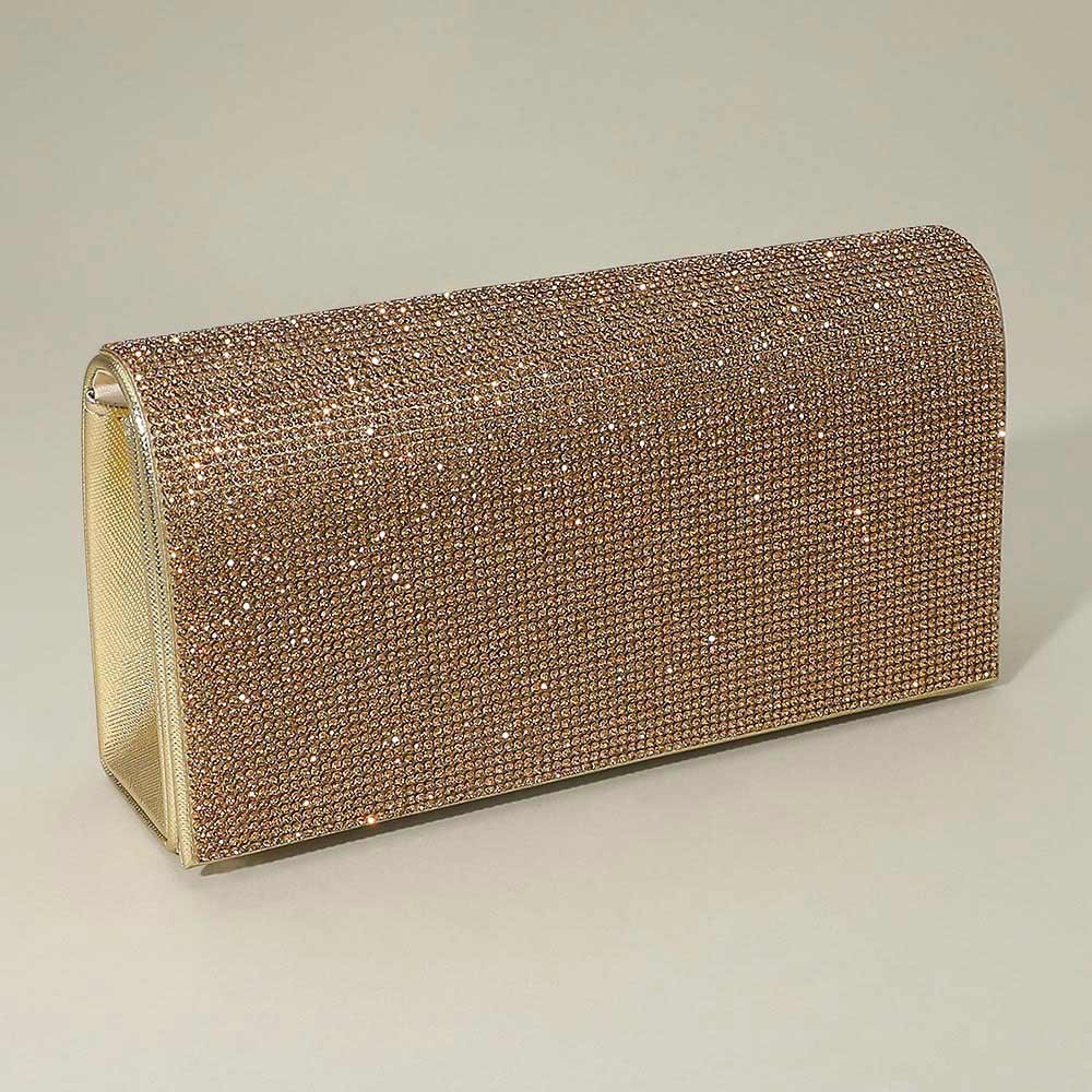 Bling Solid Evening Clutch Crossbody Bag