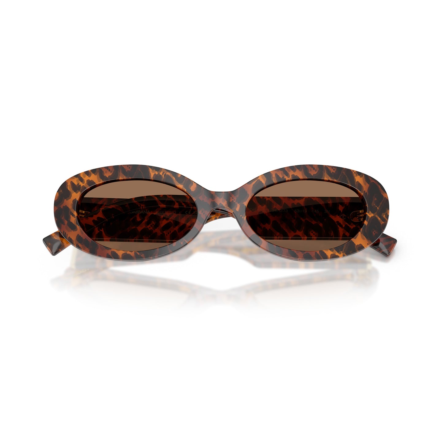 Tortoiseshell Oval Sunglasses With Gold Emblem