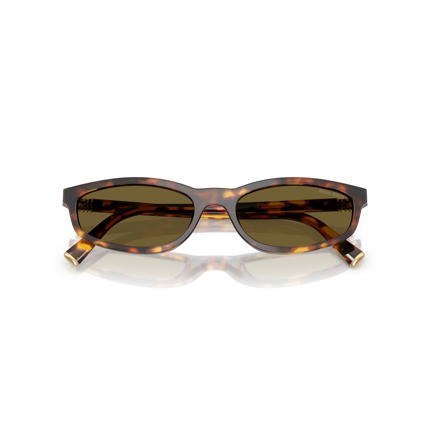 0mu A06s Rectangular Tortoiseshell Sunglasses with Gold Accents