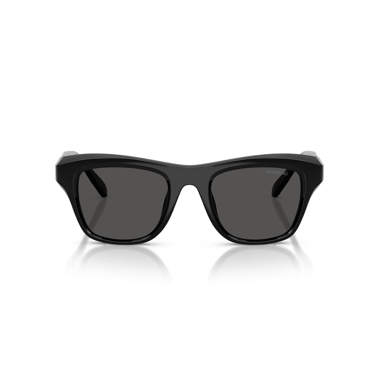 0Sk6056U Rectangular Black Sunglasses with Crystal Embellishments