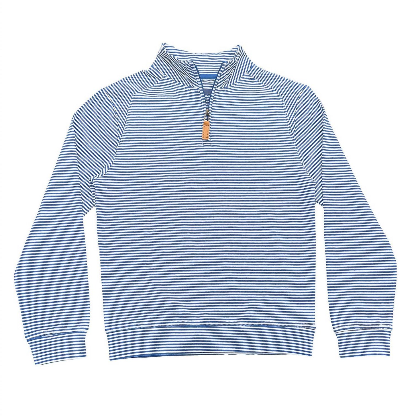 Boys' Collins Quarter Zip Pullover In Blue Stripe