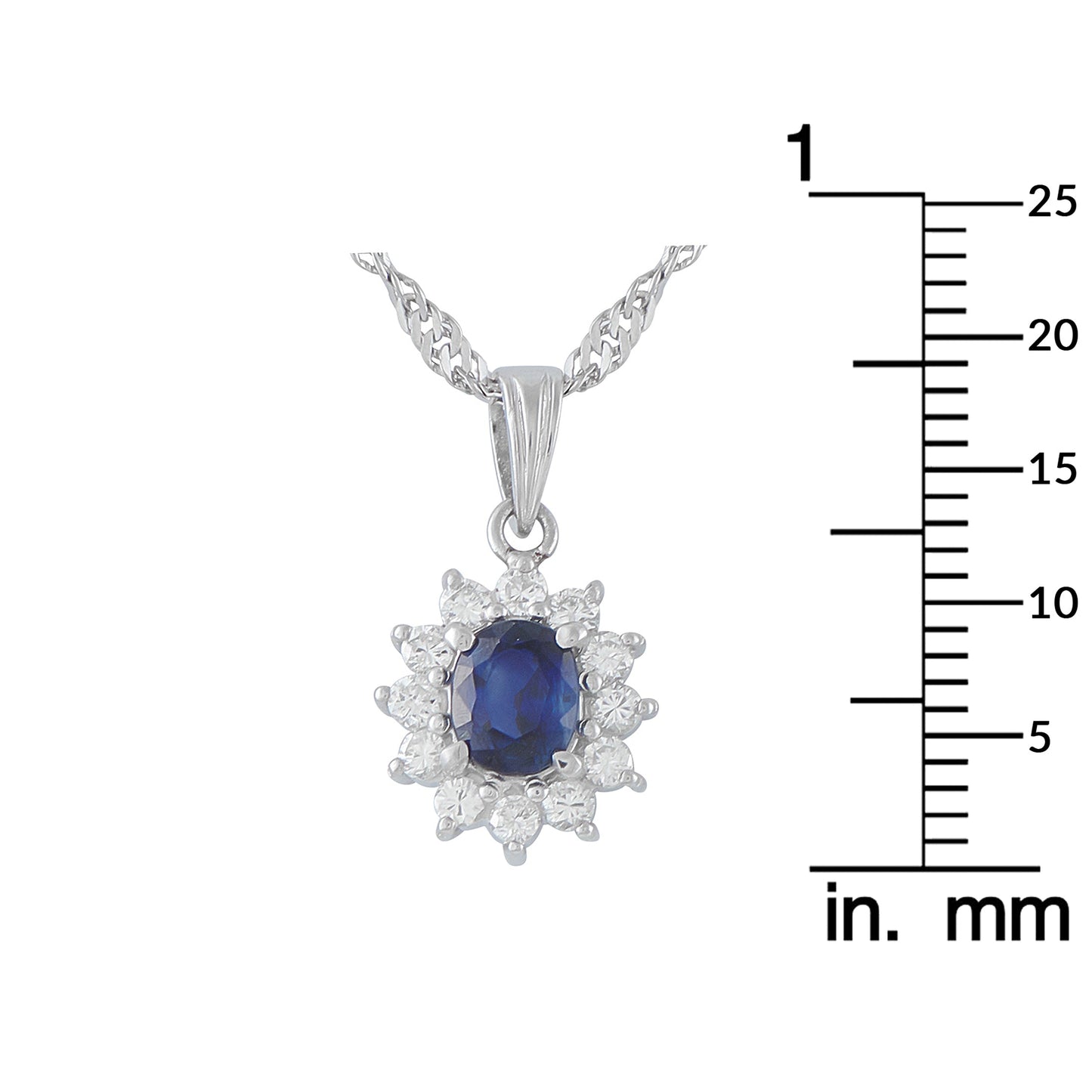 LB Exclusive Platinum 0.39ct Diamond and Sapphire Pendant Necklace MF11-041326
