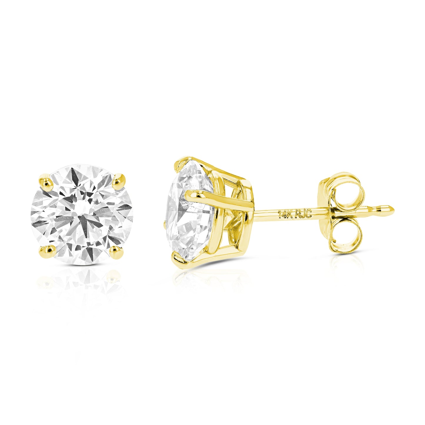 1.50 cttw Lab Grown Diamond Stud Earrings in 14K Gold With Push Backs For Women