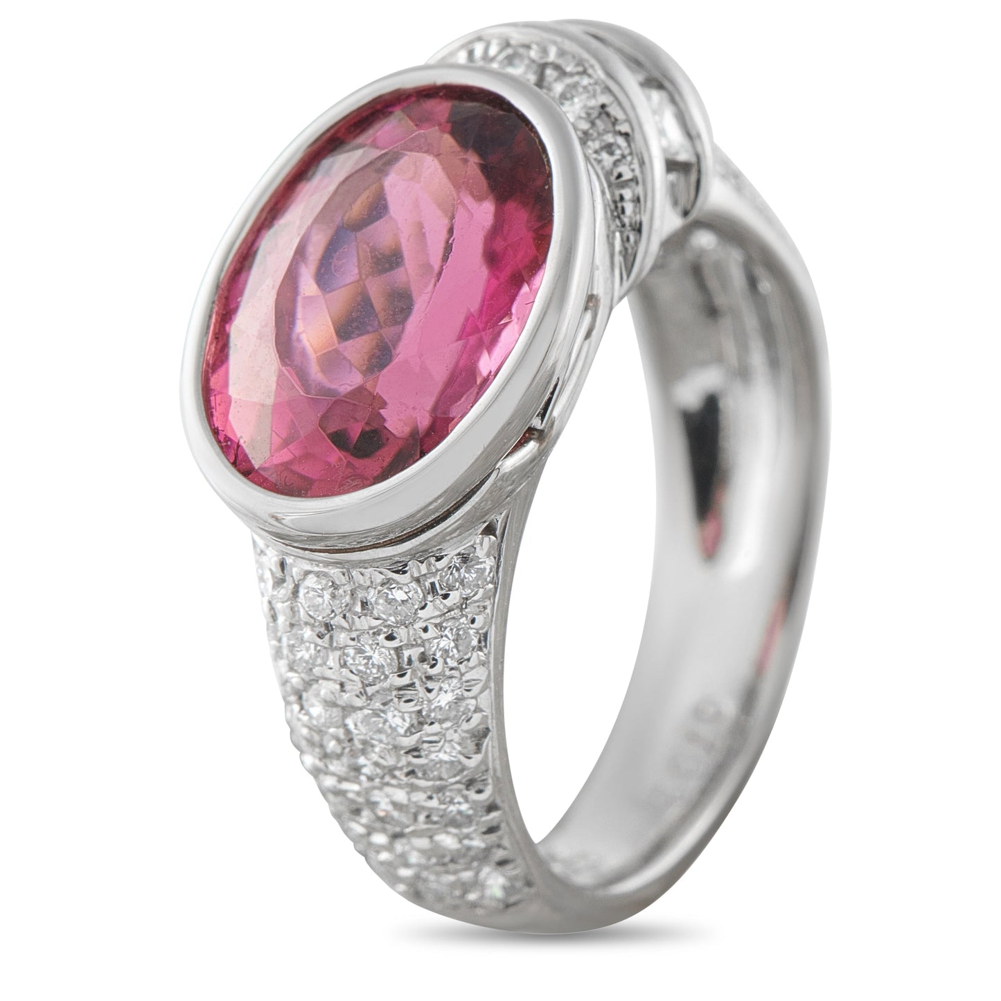 LB Exclusive Platinum 0.79ct Diamond and Rubellite Ring MF01-041426