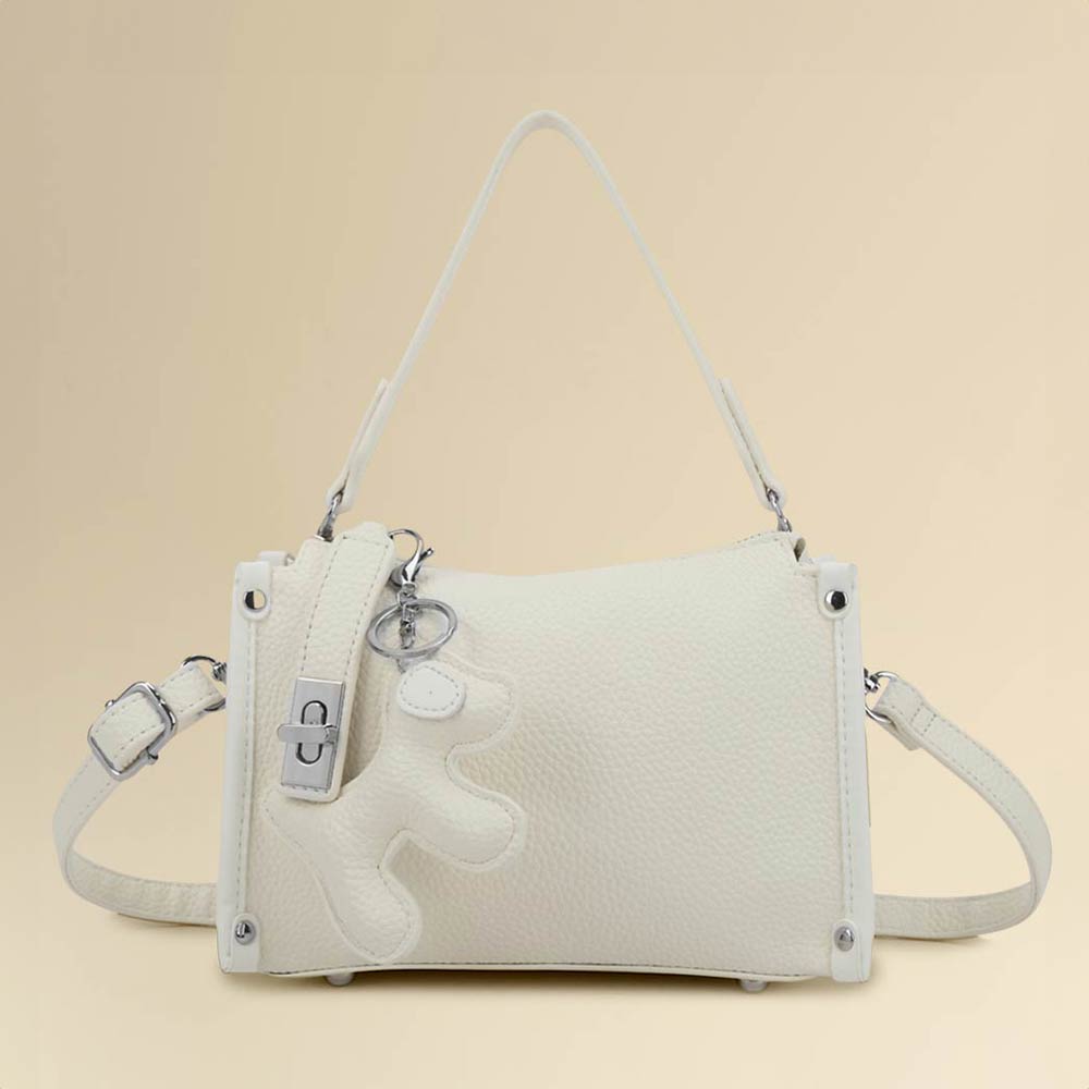 Faux Leather Dog Bag Charm Mini Shoulder Crossbody Bag