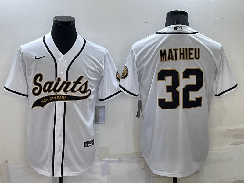 Men's New Orleans Saints Tyrann Mathieu #32 White Game jersey Joint Edition