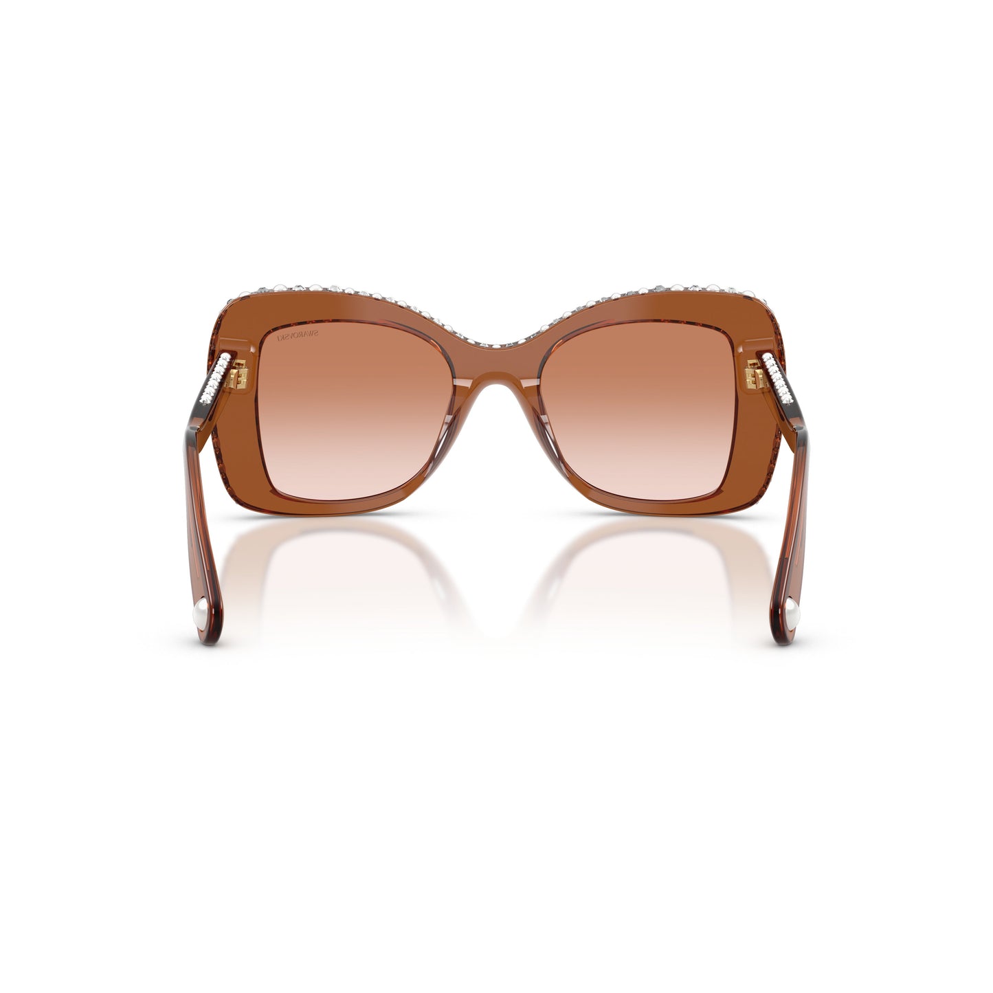 0Sk6062U Translucent Brown Acetate Sunglasses with Crystal Accents