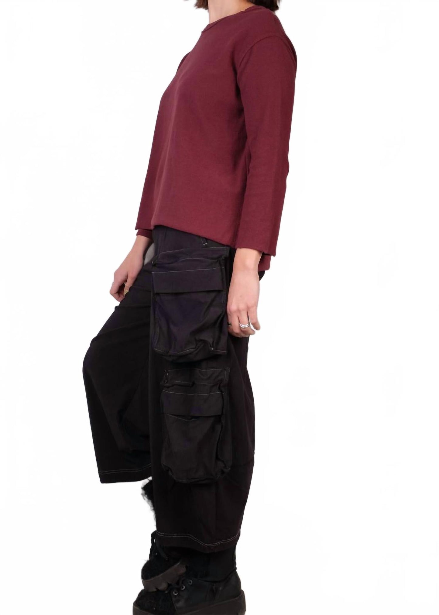 Cargo Pocket Trousers In Black