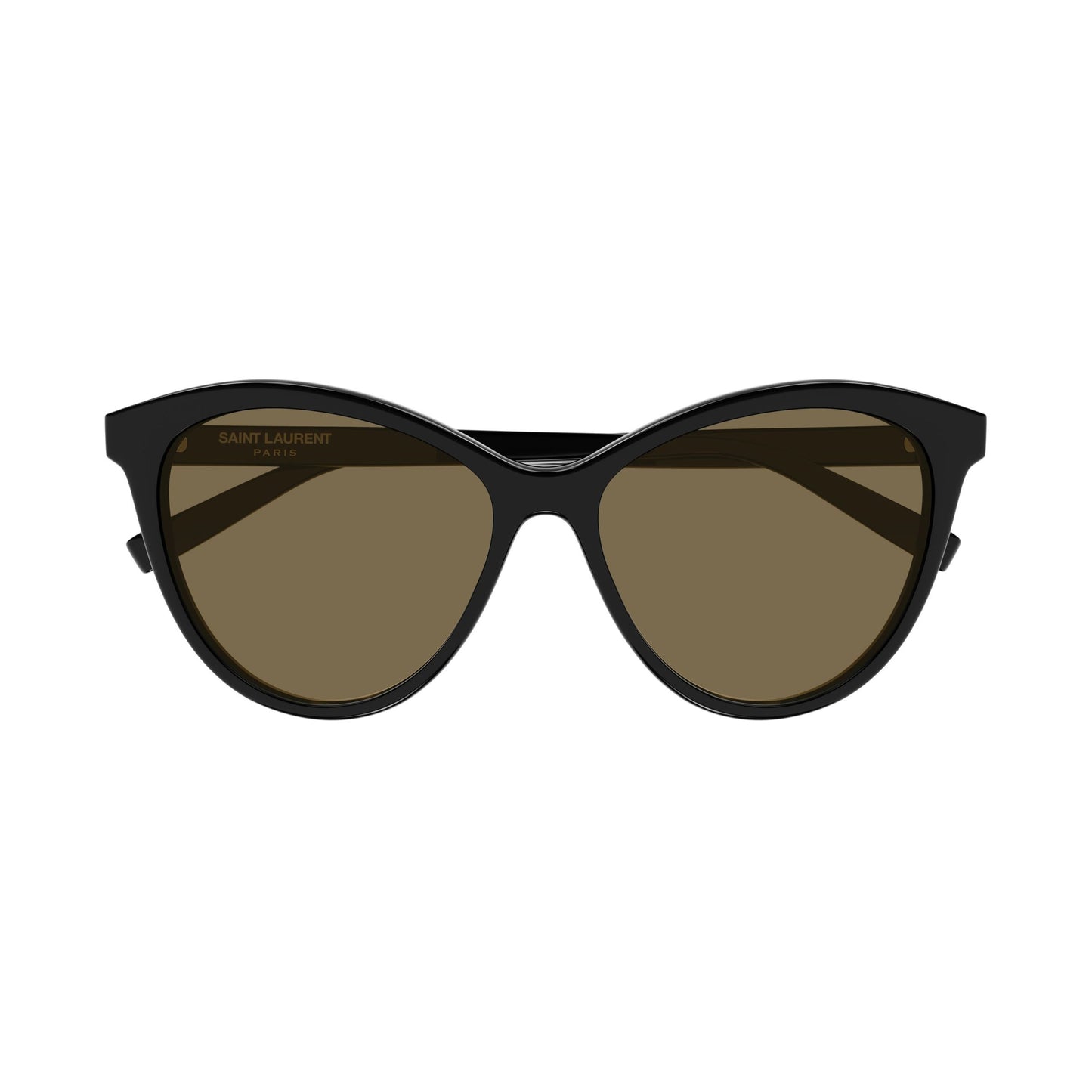 Glossy Black Cat-Eye Sunglasses With Subtle Logo Detail
