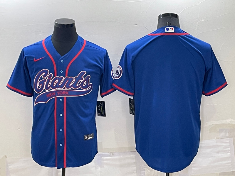 Men's New York Giants Blue Blank jersey