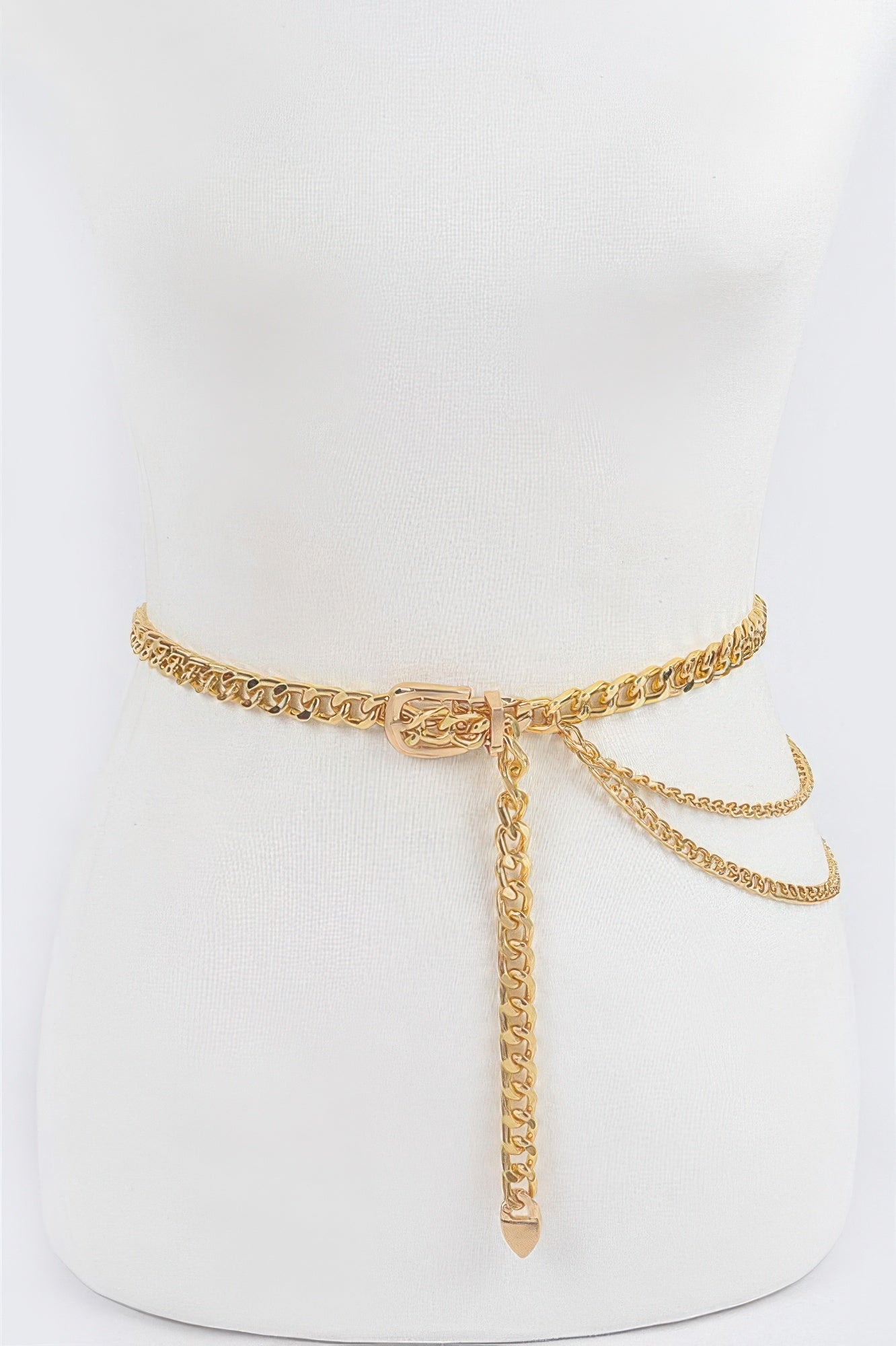 Modern Metallic Chain Buckle Belt