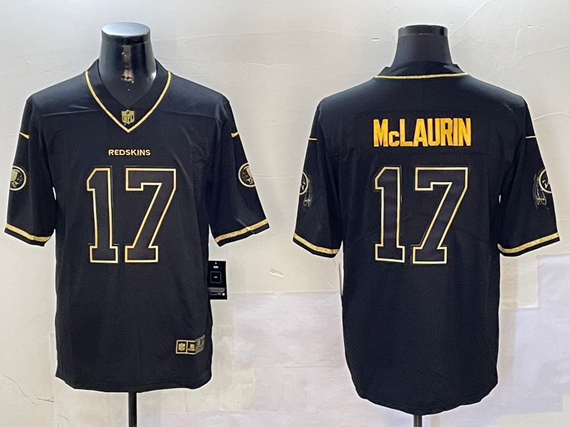 Men's Washington Commanders Terry McLaurin #17 Black Game jersey