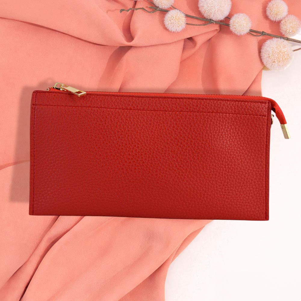 Faux Leather Slim Wallet Crossbody Bag