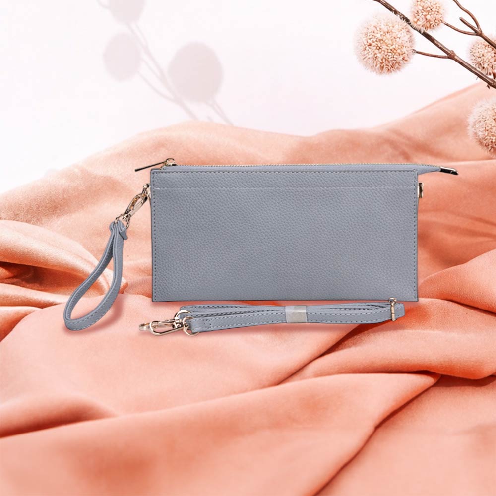 Faux Leather Slim Wallet Crossbody Bag