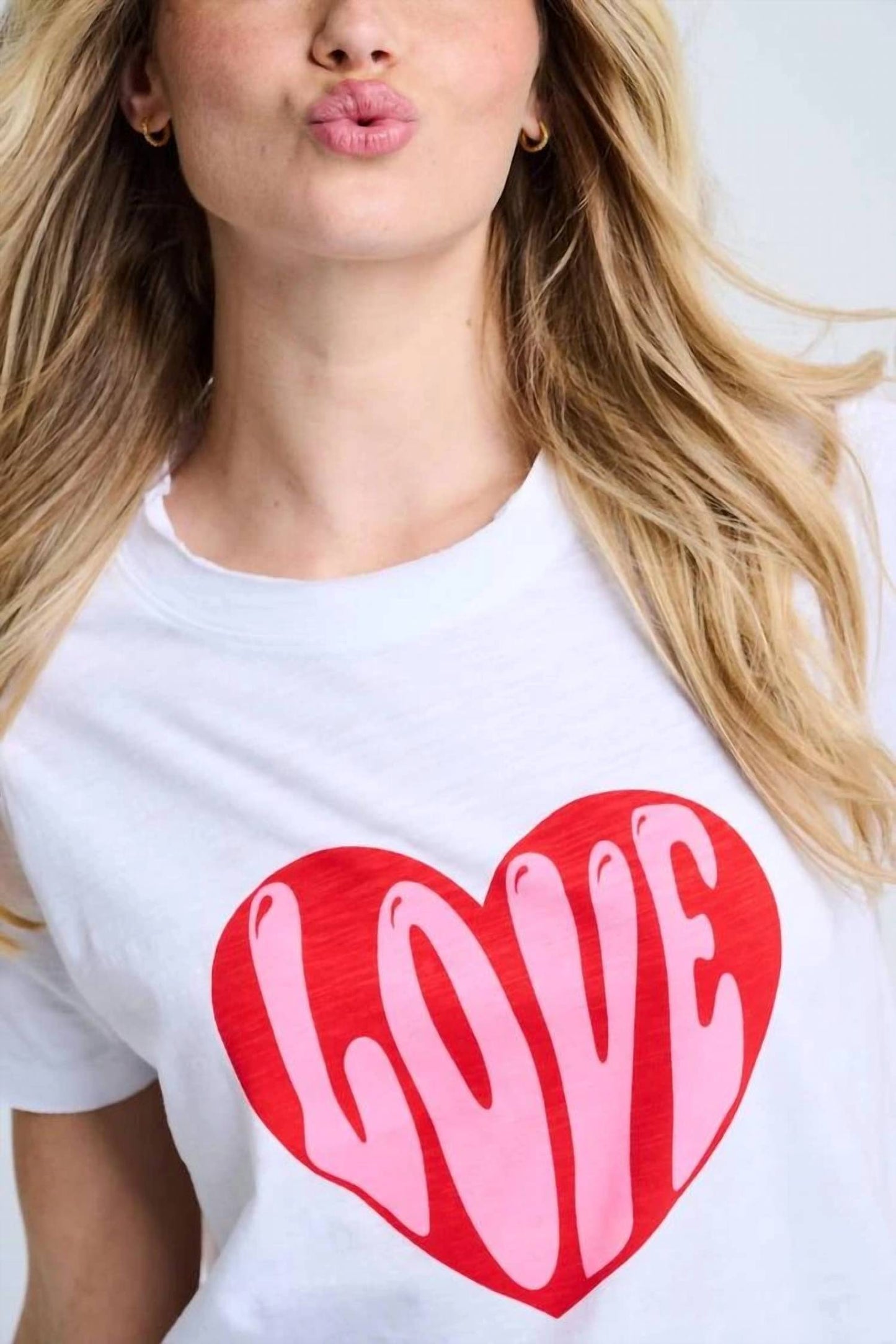 Hello Love Tee Top In White