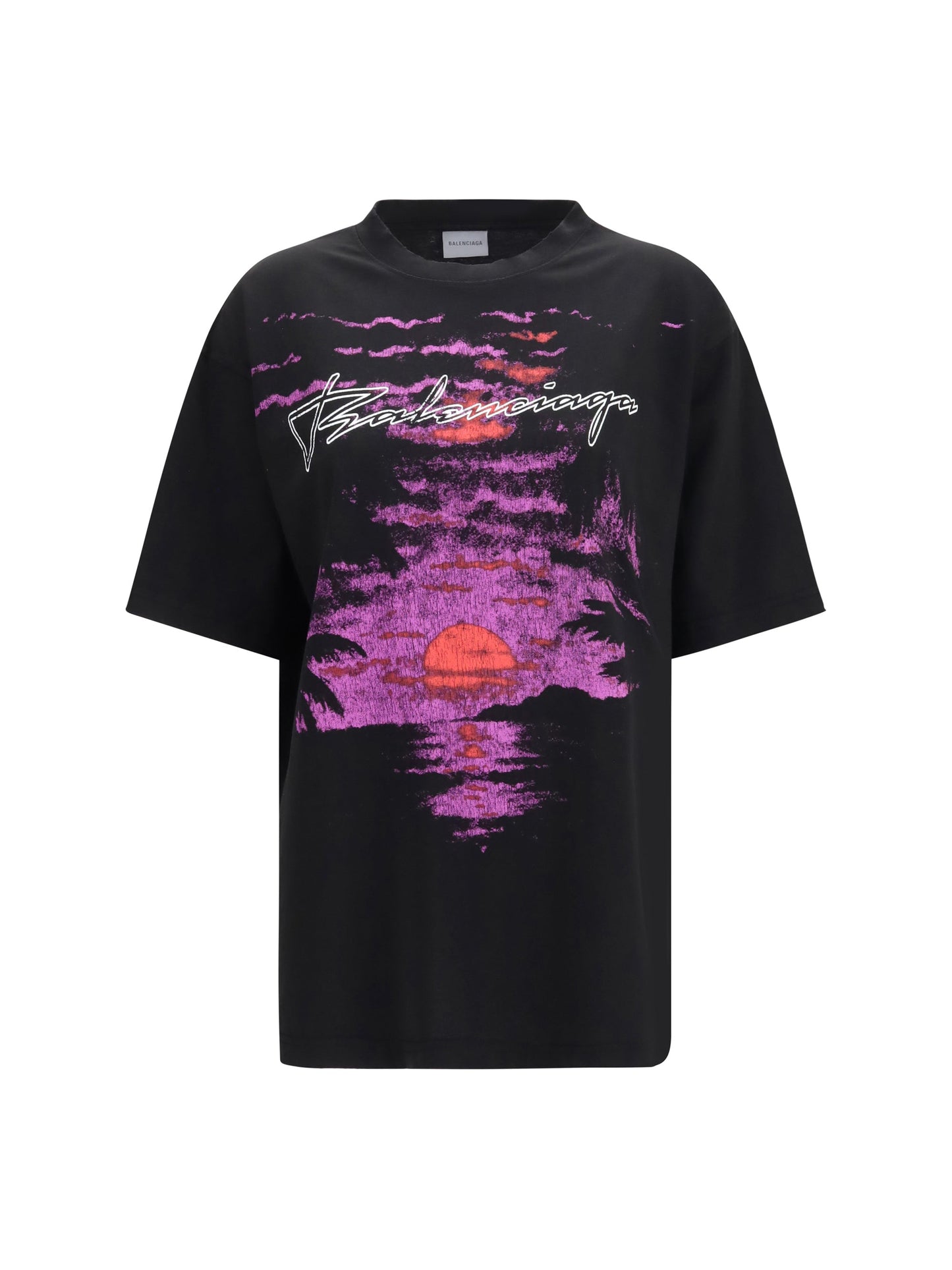 Balenciaga Women Printed Cotton T-Shirt