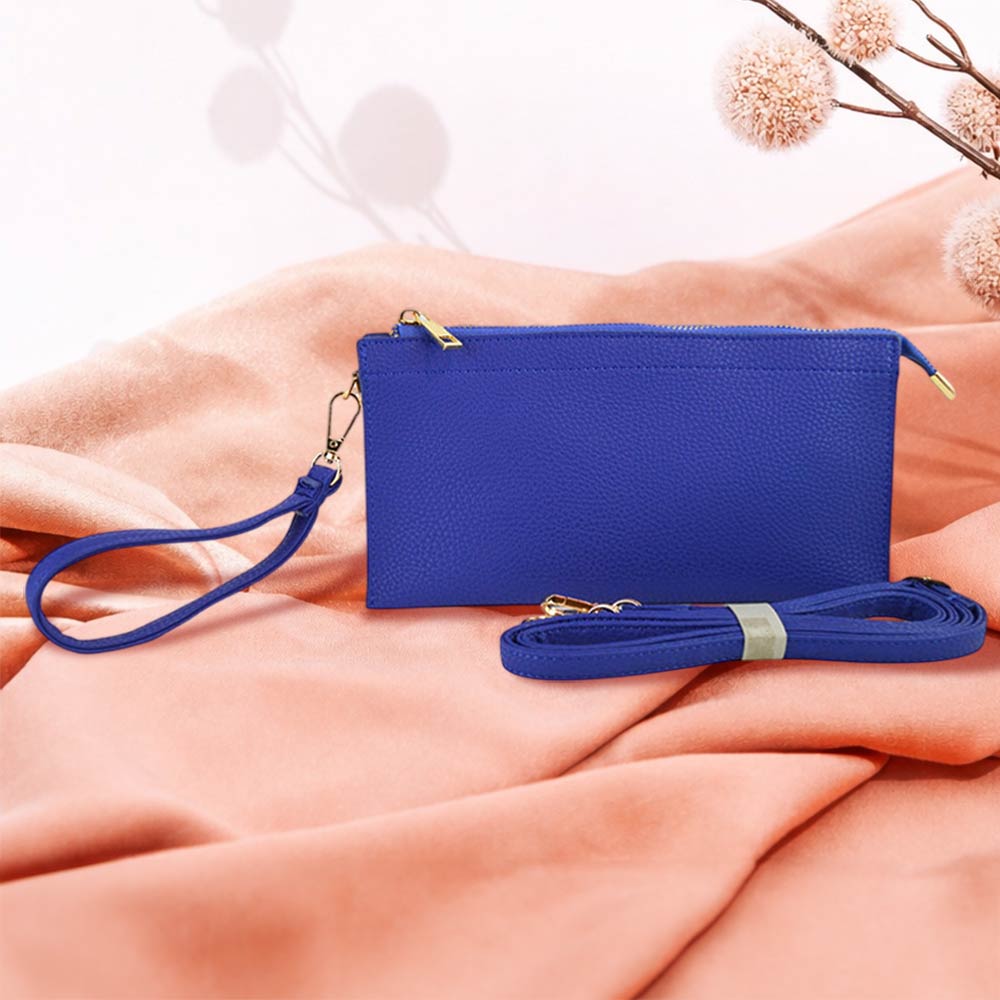 Faux Leather Slim Wallet Crossbody Bag
