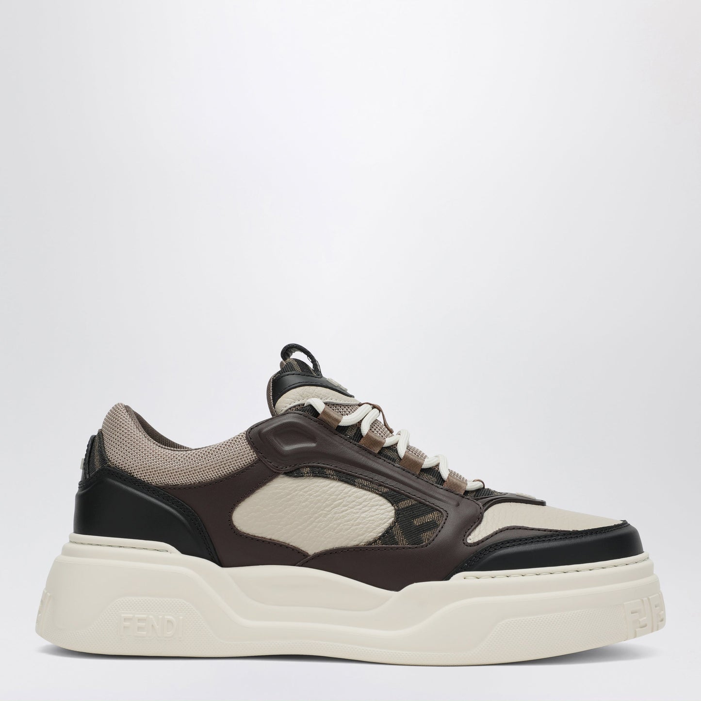 Fendi Fendi Force Sneakers In Black/Milk/Beige Men