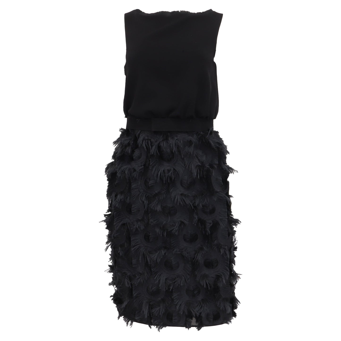 Max Mara Nastro Belted Chiffon Dress in Black Triacetate