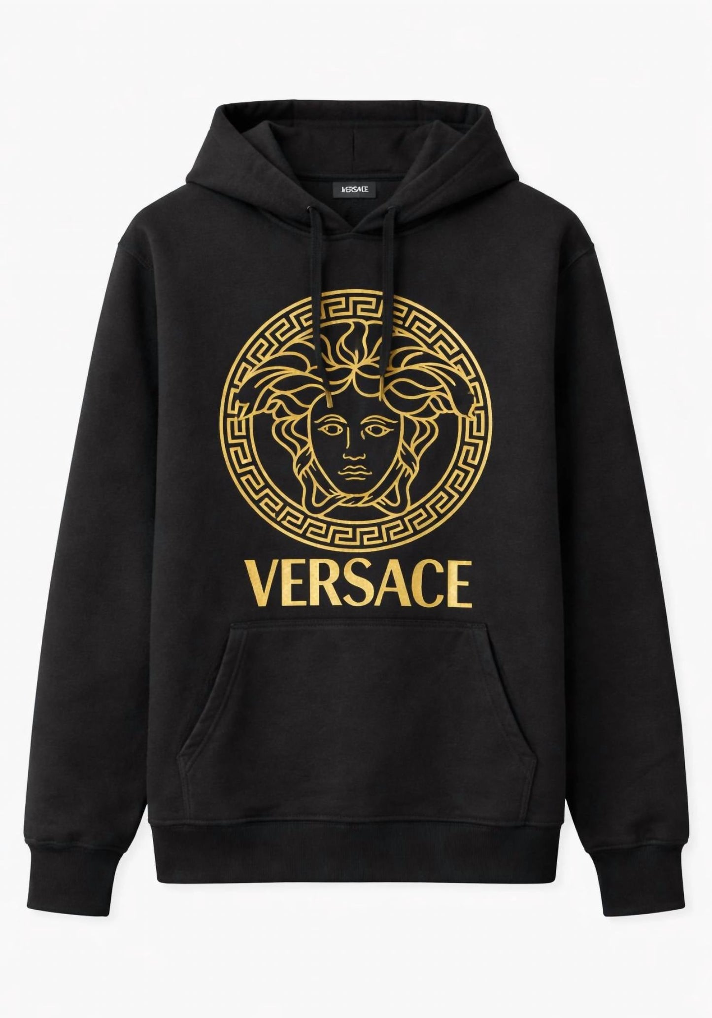 Medusa Cotton Hoodie In Black