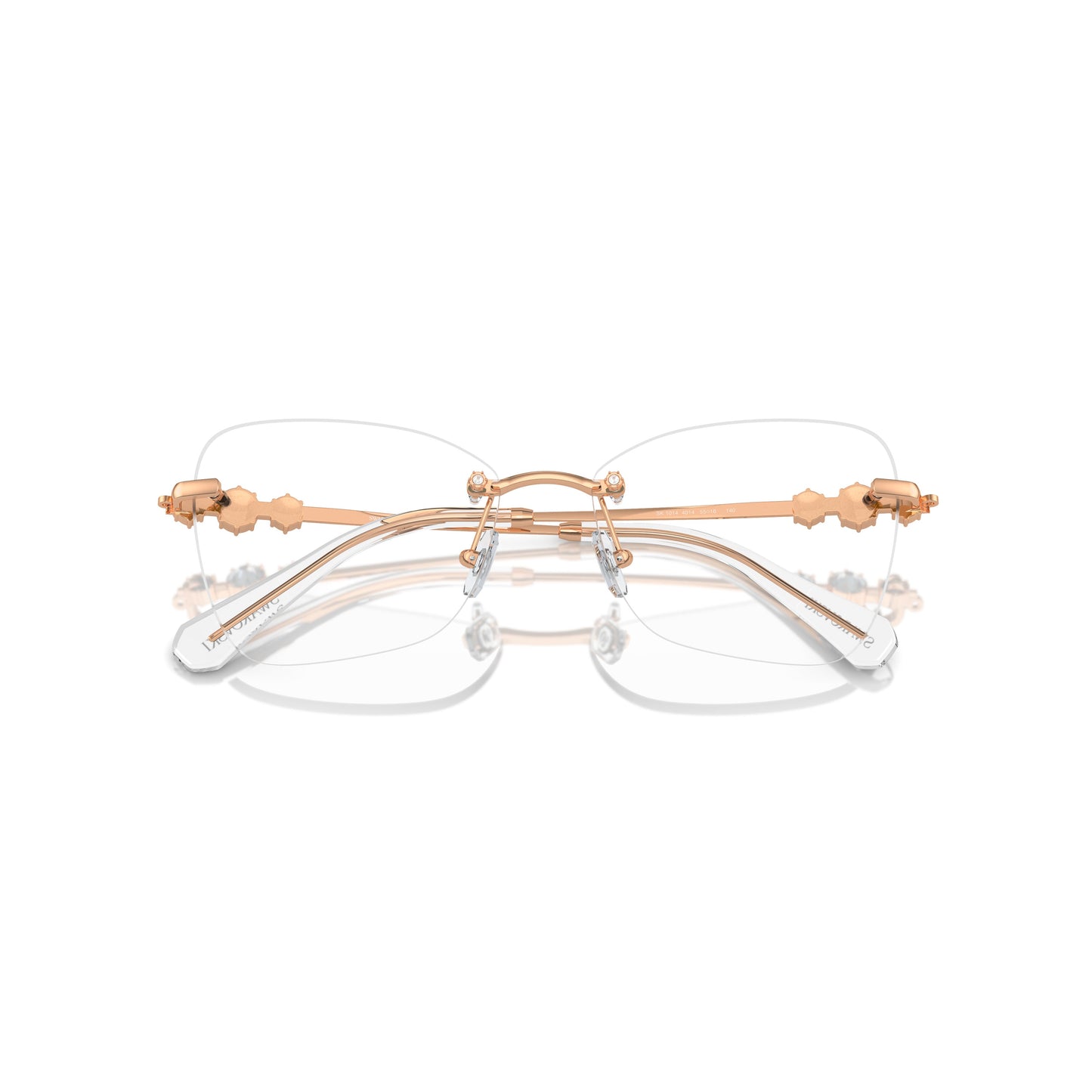 Rimless Eyeglasses With Gold-Toned Metal Temples And Crystal Embellishments