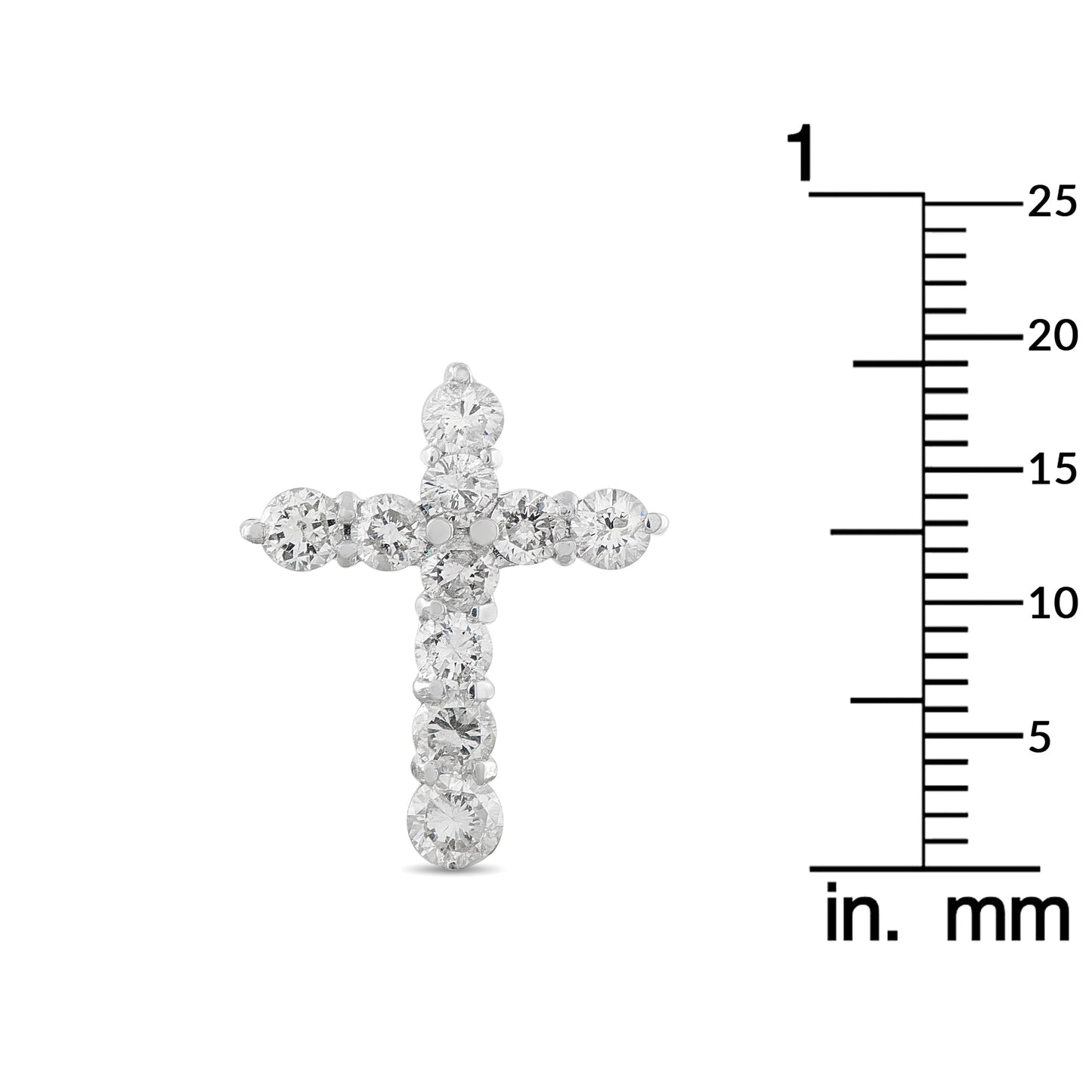 LB Exclusive 18K White Gold 1.0ct Diamond Cross Pendant MF08-041326
