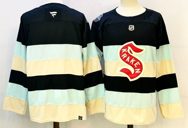Men's Seattle Kraken Fanatics Blue Blank Player Jersey