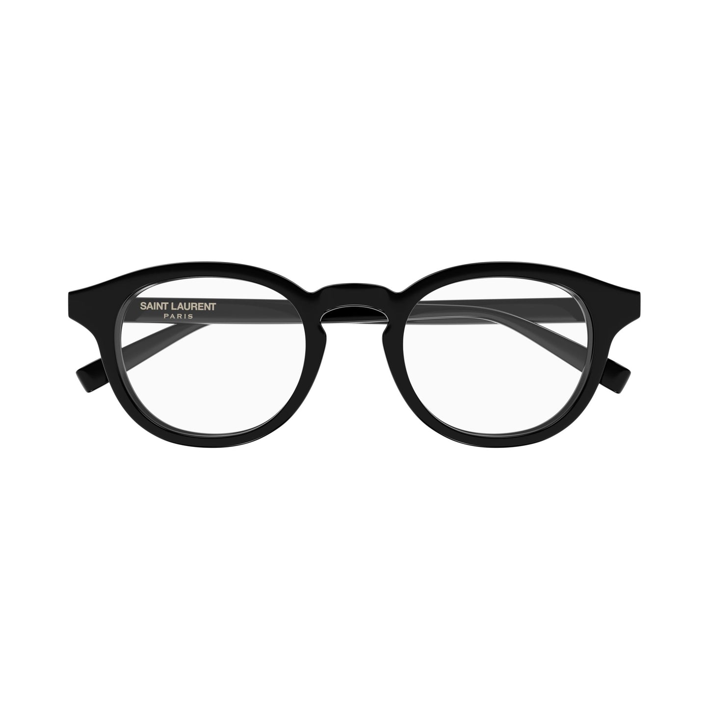Classic Round Frame Eyeglasses With Glossy Black Finish