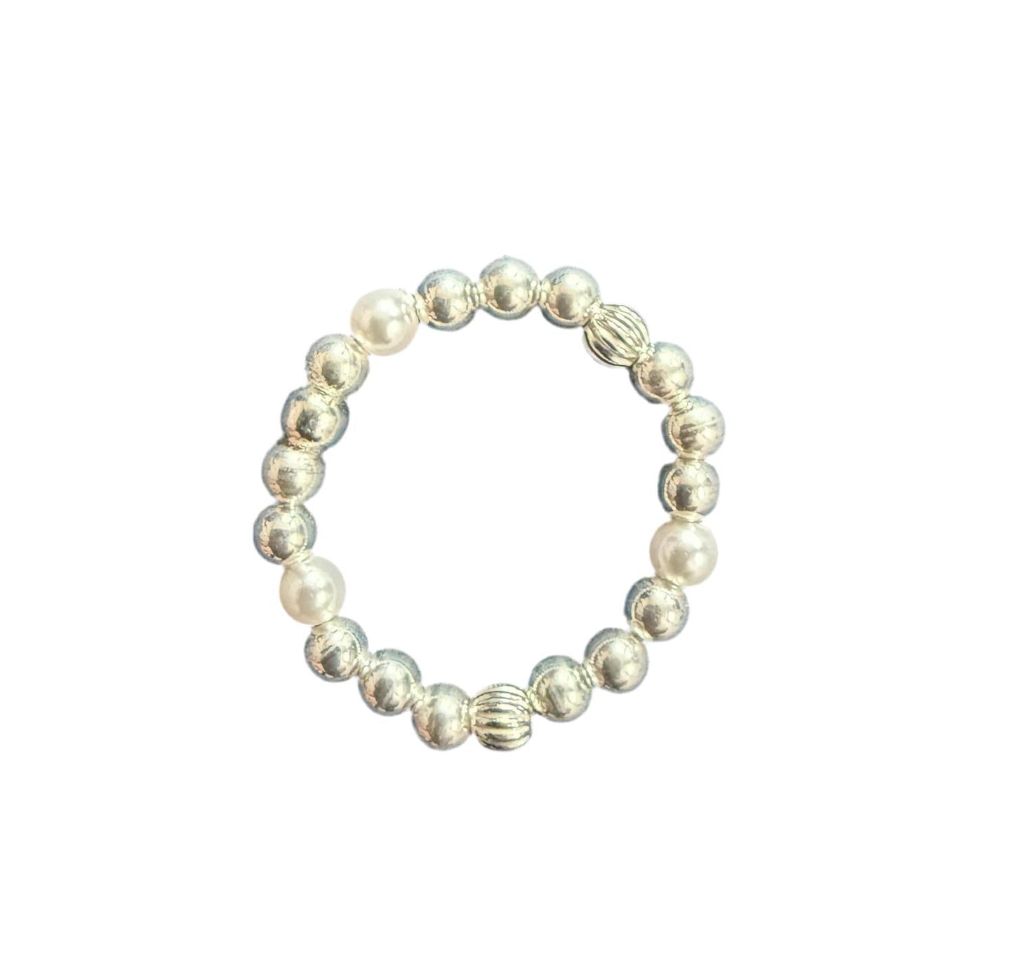 Women's Noa Beaded Stretchy Ring In Sterling Silver