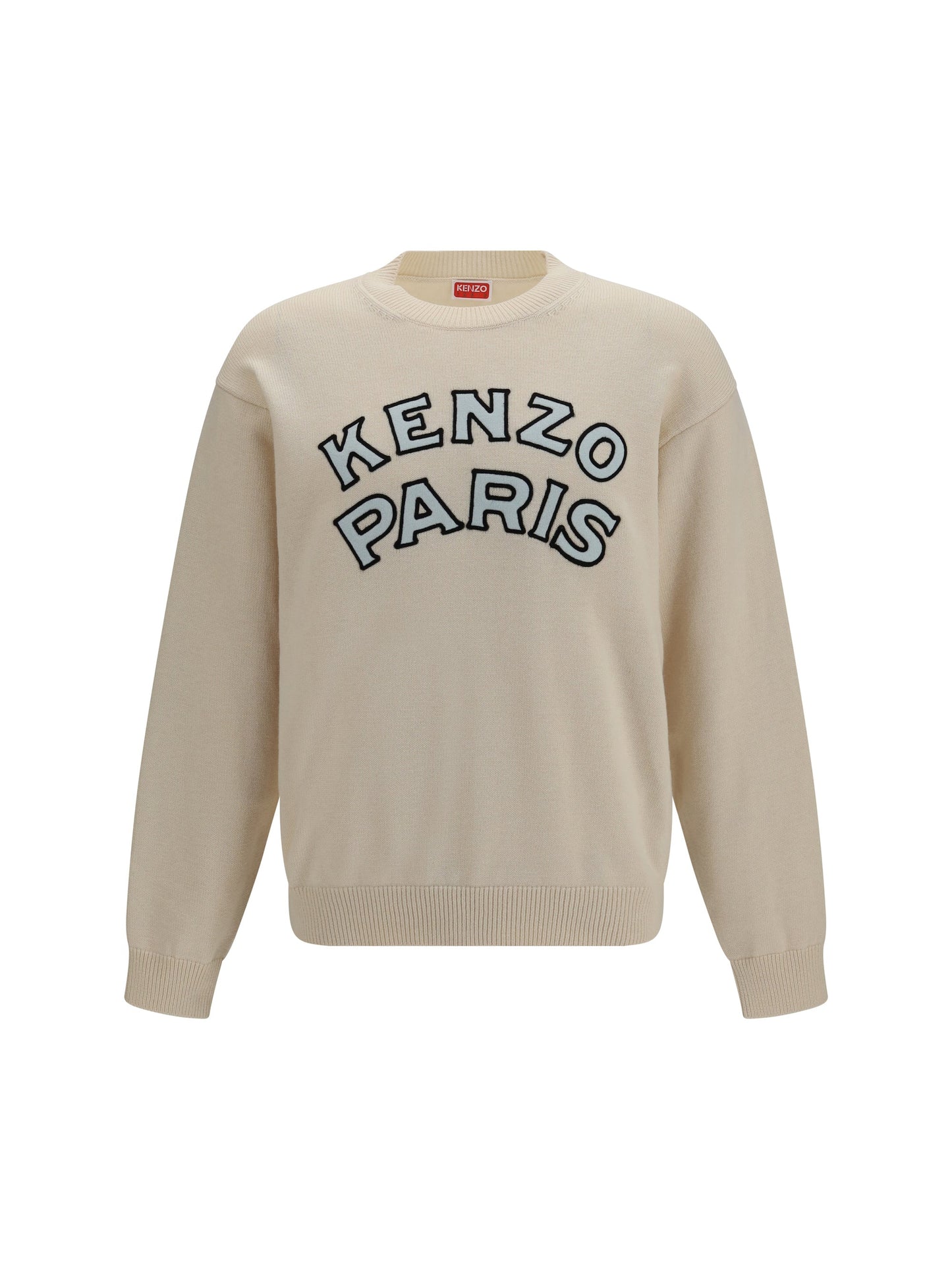 Kenzo Men Kenzo Paris Emblem Embroidered Wool And Cotton Sweater