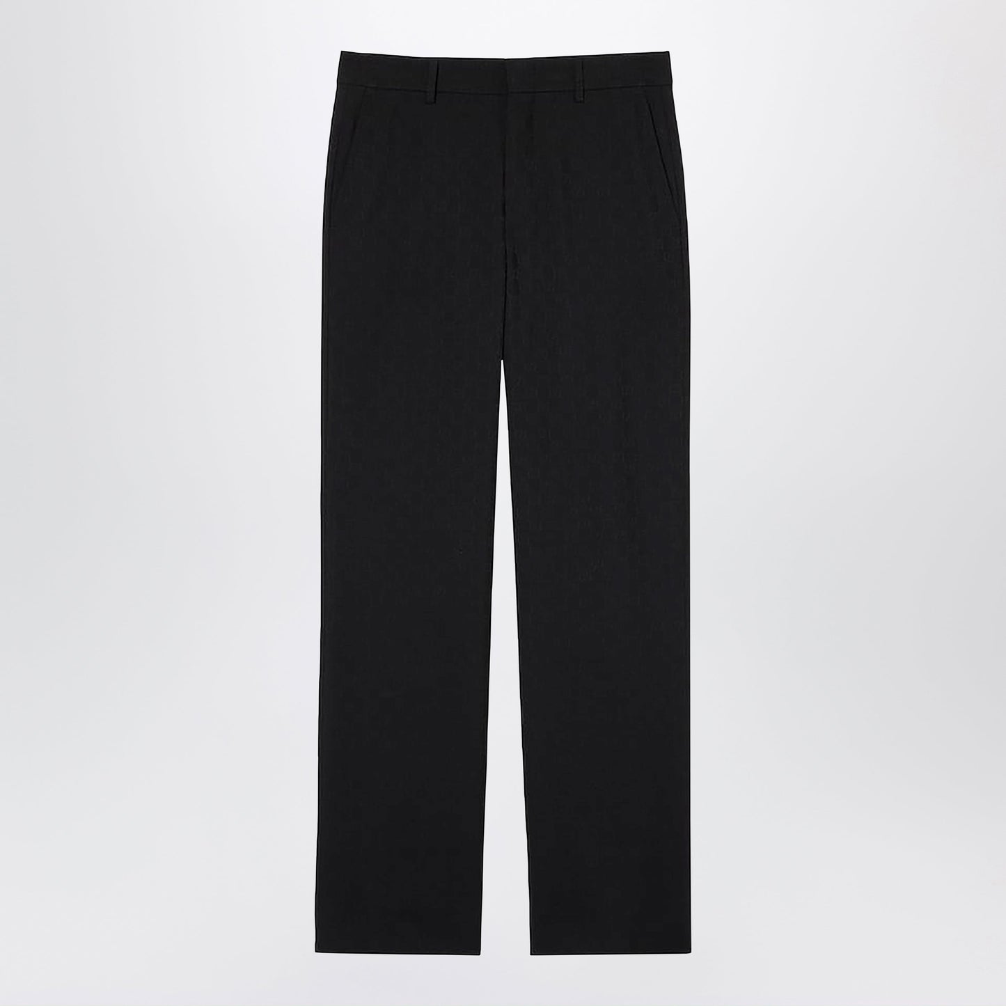 Gucci Black Wool Trousers With Gg Pattern Men