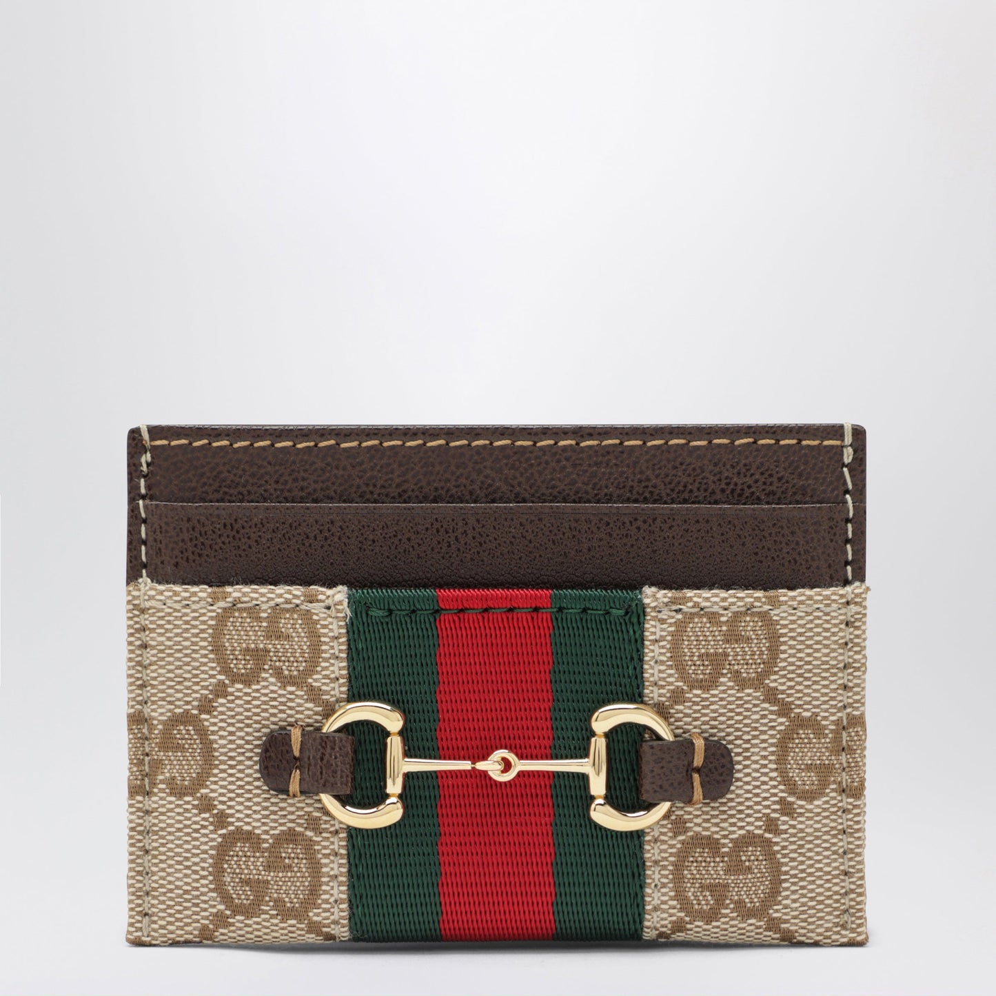 Gucci Gg Canvas Card Holder With Horsebit Detail Women