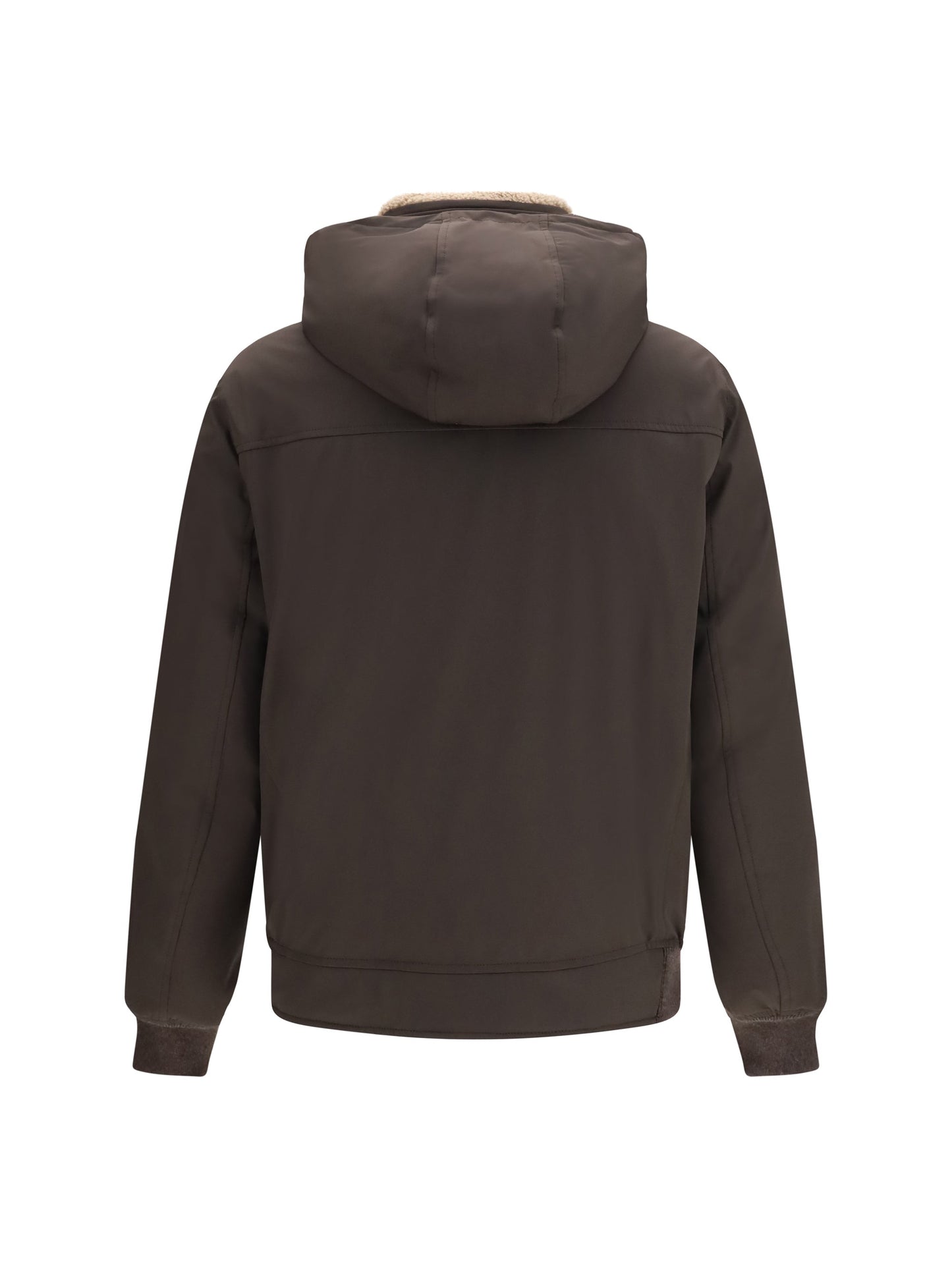 Brunello Cucinelli Men Nylon Down Jacket With Removable Hood