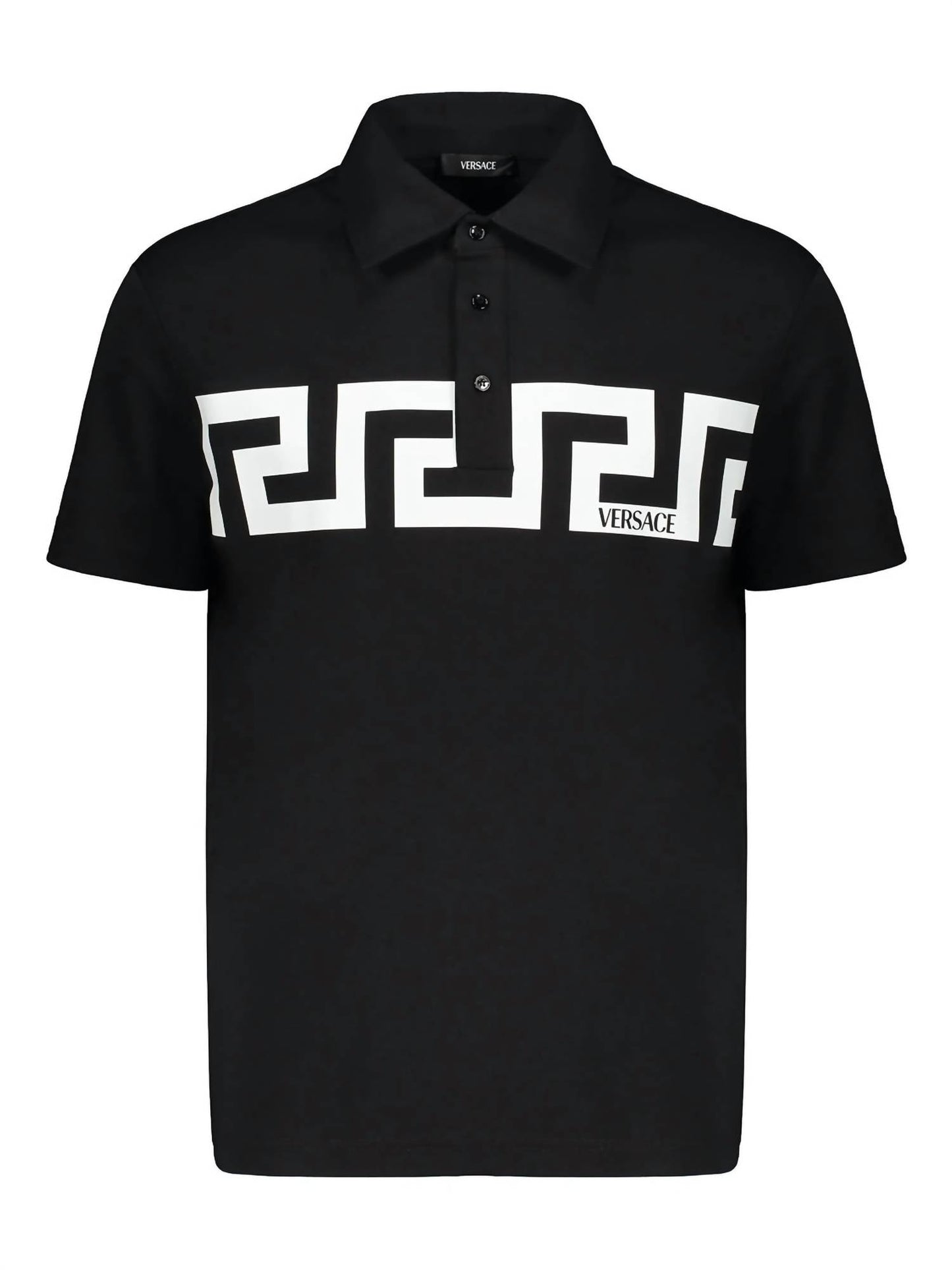 Men's Short Sleeve Cotton Polo Shirt In Black