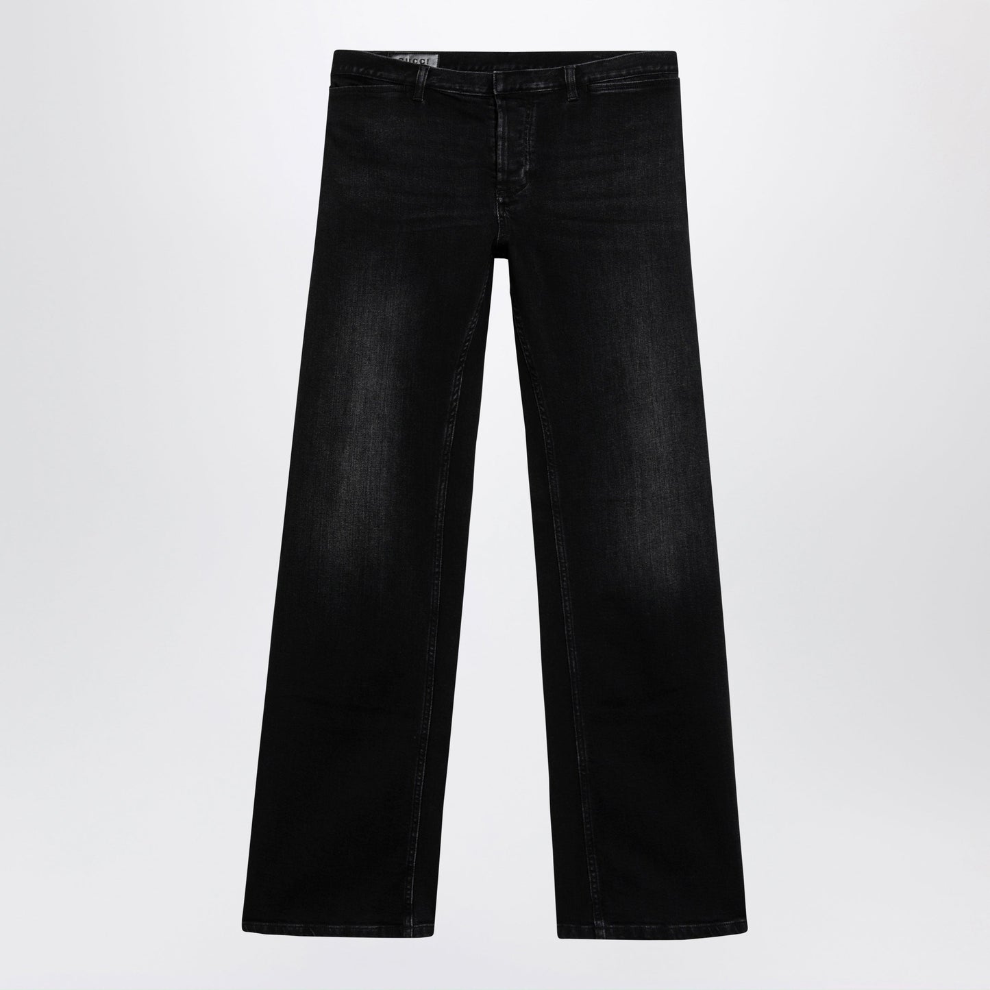 Gucci Black Stretch Denim Trousers With Washed Effect Men