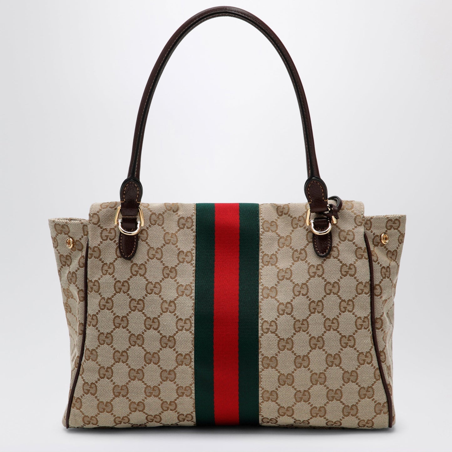 Gucci Medium Paparazzo Top-Handle Bag In Gg Canvas, Brown Women