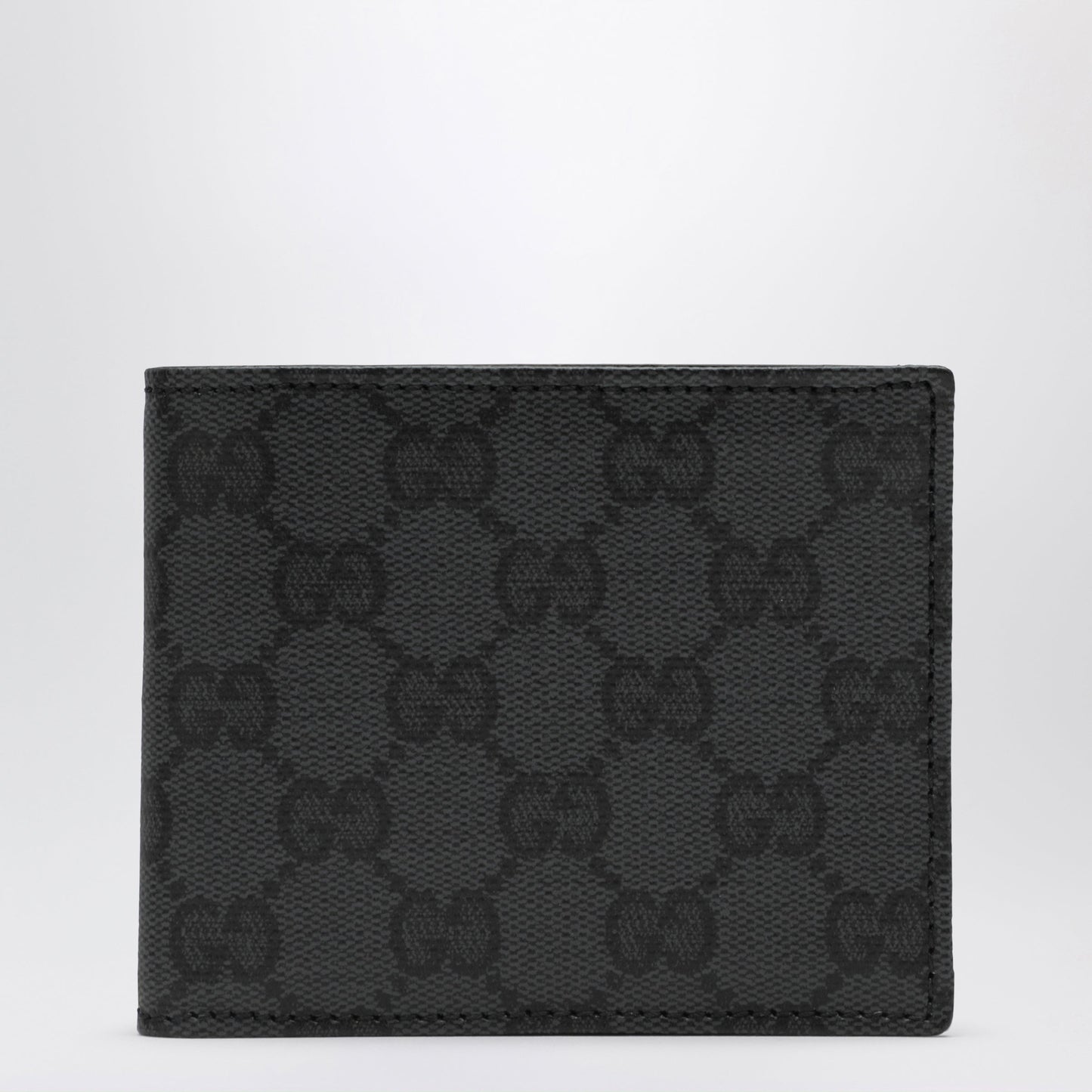 Gucci Essence Classic Bifold Wallet In Gg Canvas, Black Men
