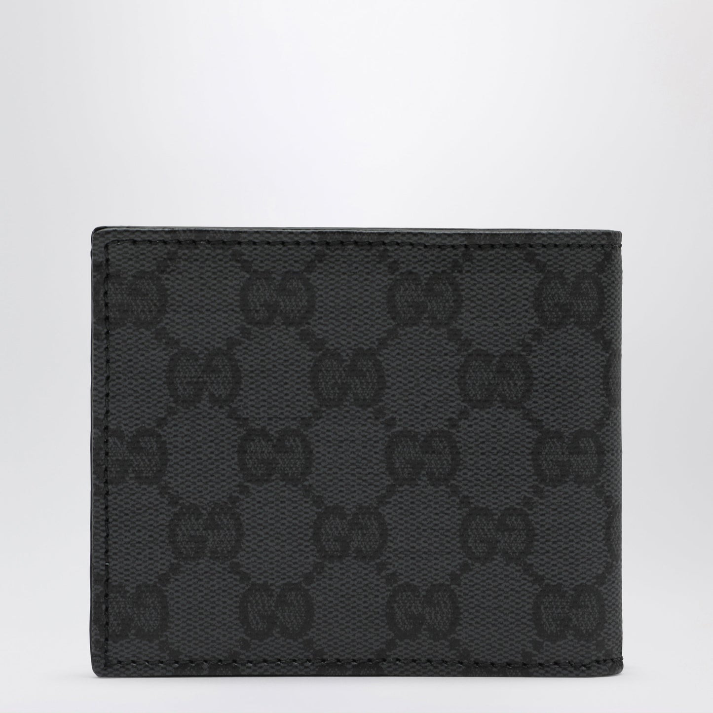Gucci Essence Classic Bifold Wallet In Gg Canvas, Black Men