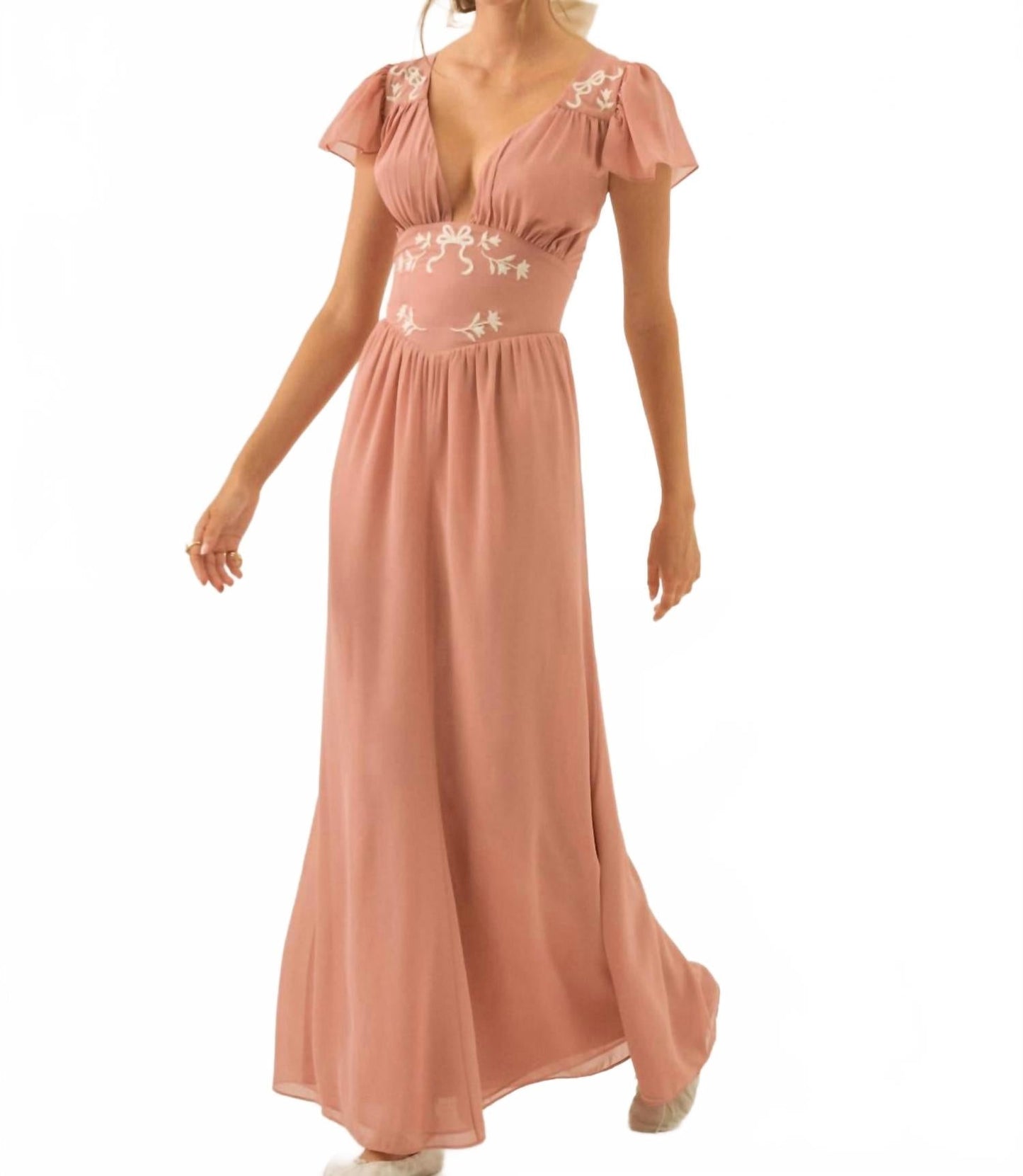 Emmie Chiffon Maxi Dress In Pink