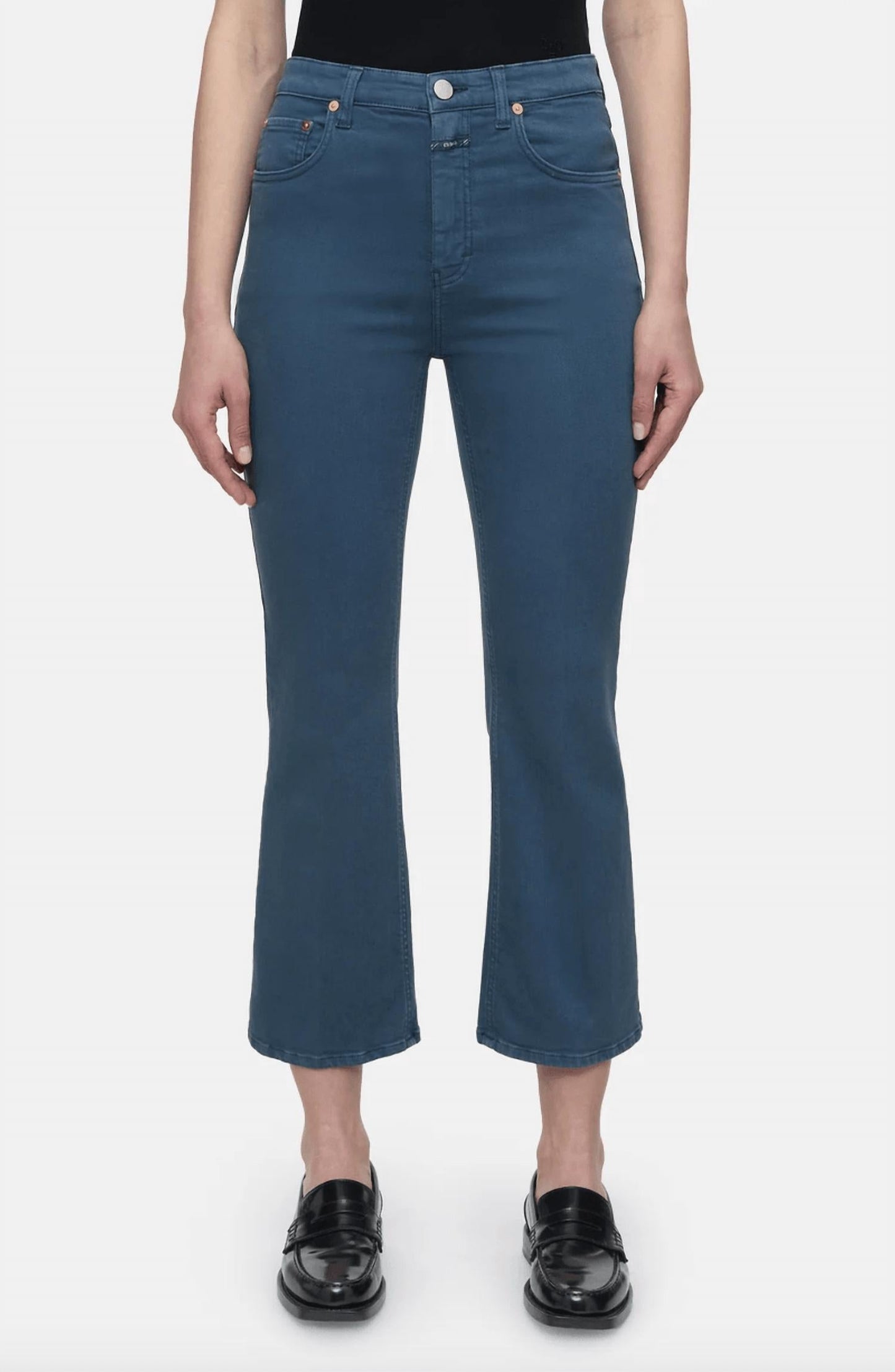 Hi-Sun Cropped Jeans In Graphite Blue