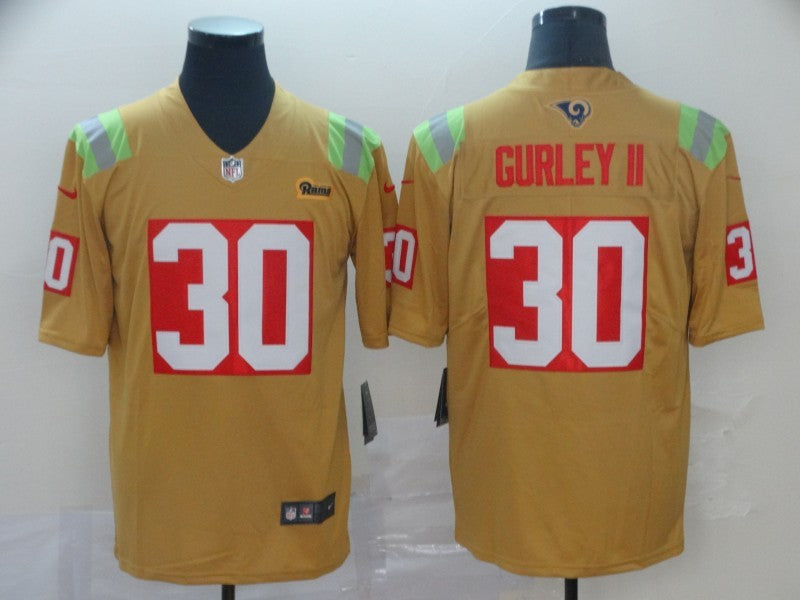 Men's Los Angeles Rams Todd Gurley II #30 Yellow City Edition Game jersey